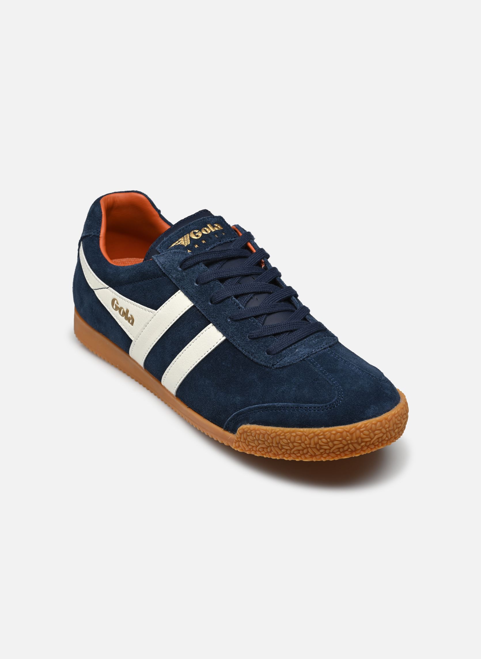 Niedrige Sneaker Harrier Suede herren blau Gola Niedrige Sneaker Harrier Suede herren blau NAVY/OFF WHITE/MOODY ORANGE