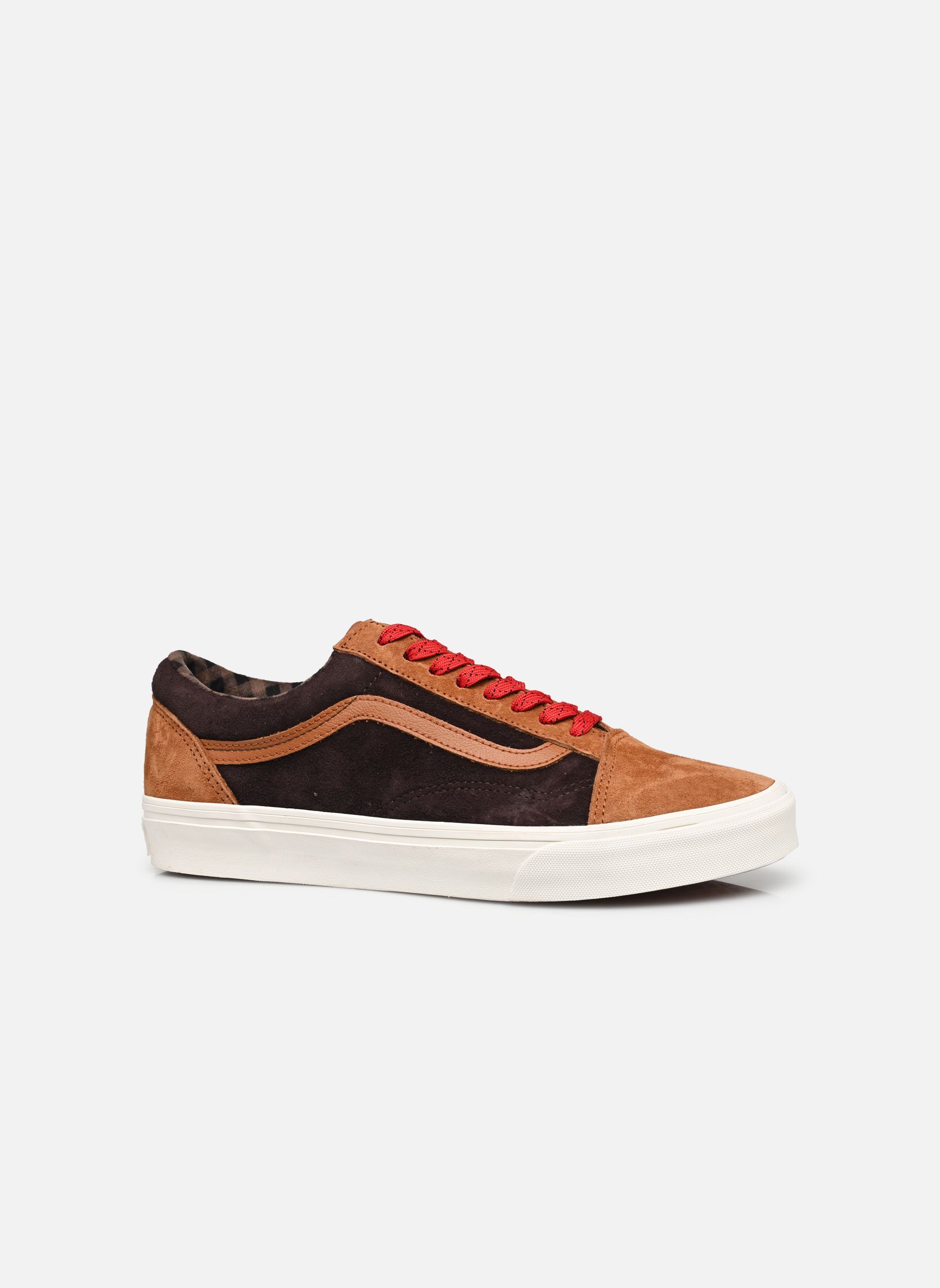 Baskets basses Old Skool homme marron Vans Baskets basses Old Skool homme marron Pig Suede Plaid Glazed Ginger