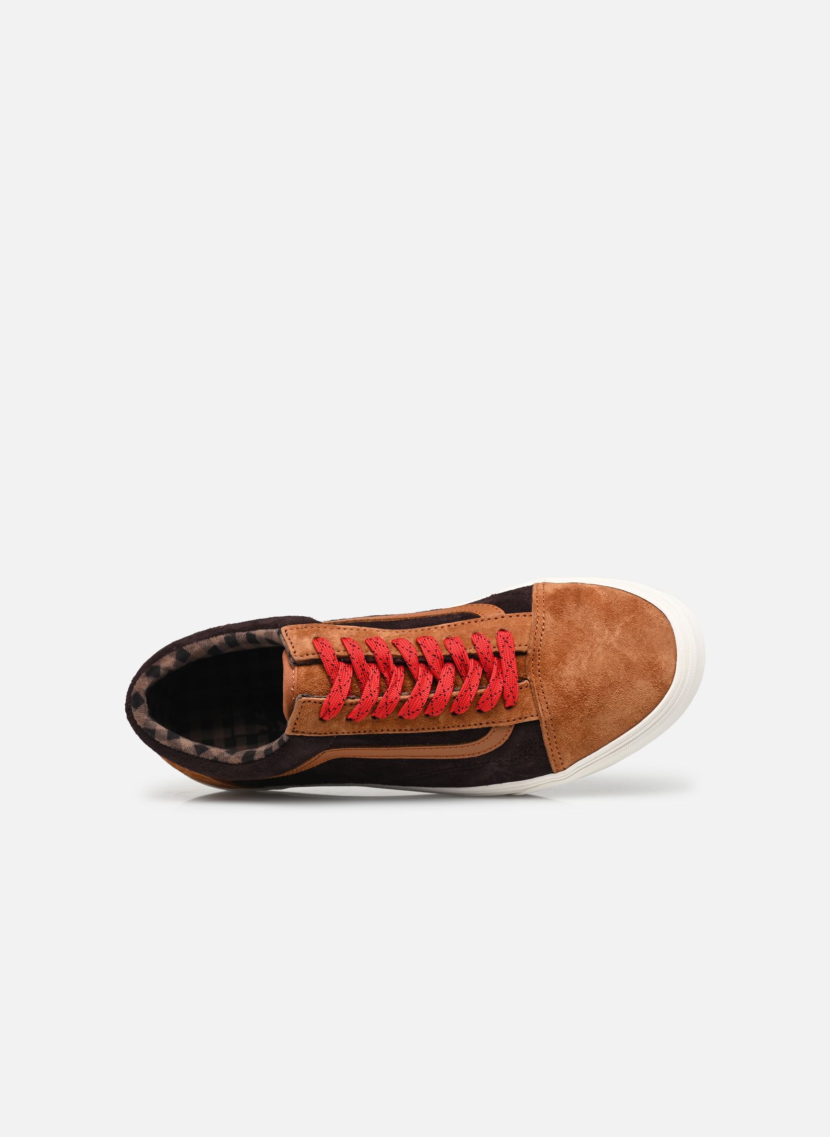 Baskets basses Old Skool homme marron Vans Baskets basses Old Skool homme marron Pig Suede Plaid Glazed Ginger