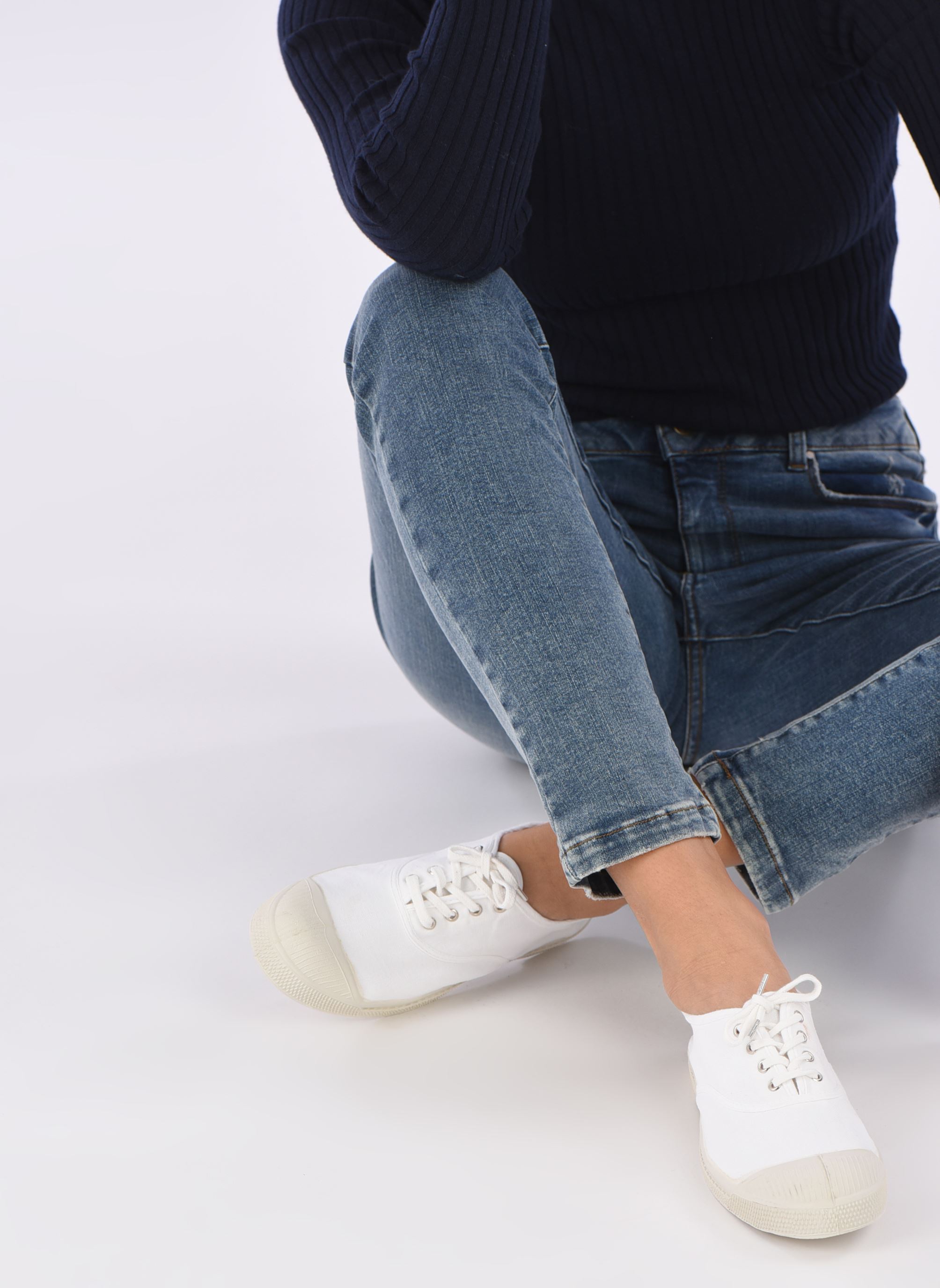 Leinen-Sneaker Tennis Lacets W damen weiß Bensimon Leinen-Sneaker Tennis Lacets W damen weiß BLANC