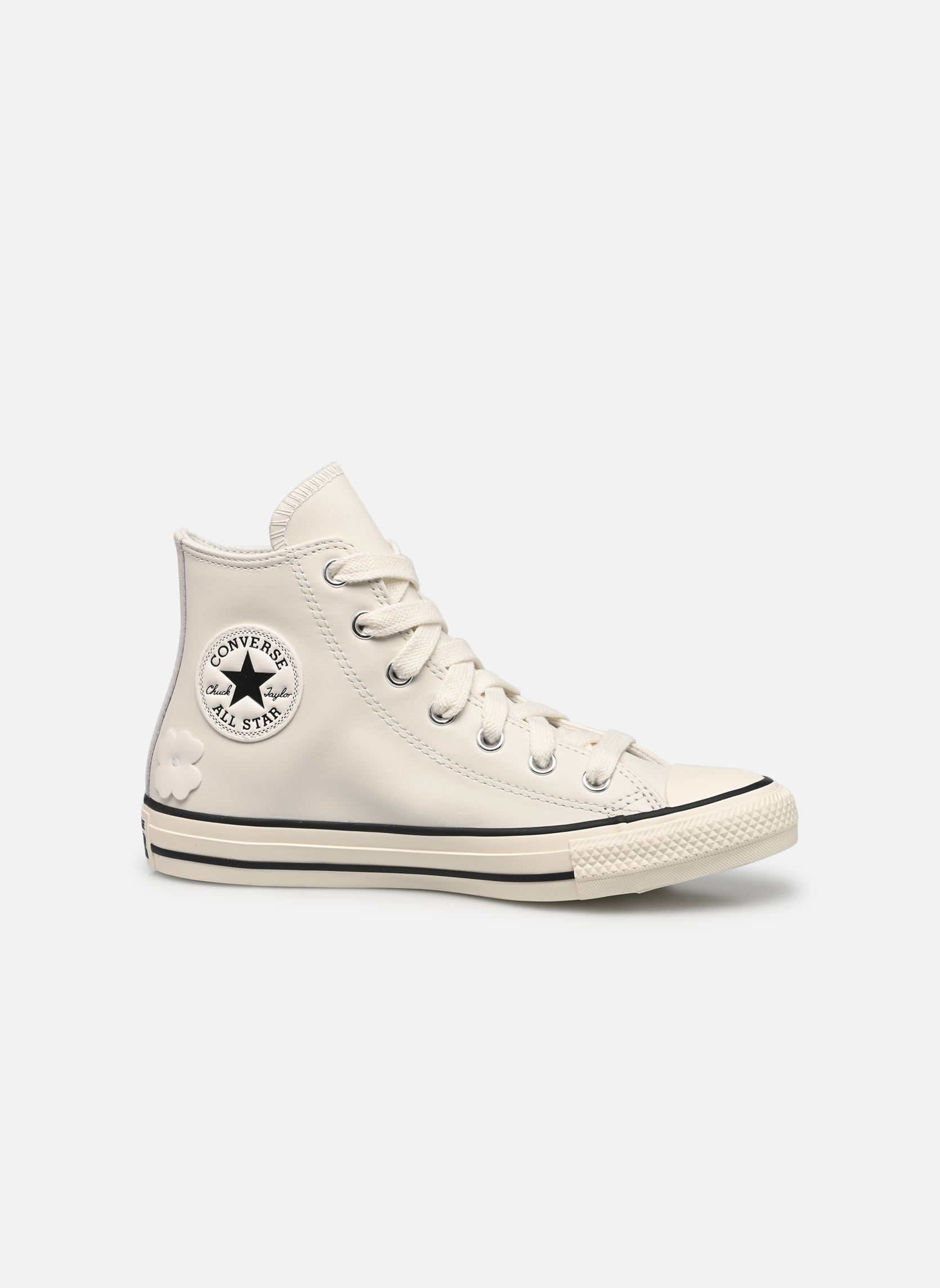 Leinen-Sneaker Chuck Taylor All Star Hi damen weiß Converse Leinen-Sneaker Chuck Taylor All Star Hi damen weiß VINTAGE WHITE/EGRET/BLACK