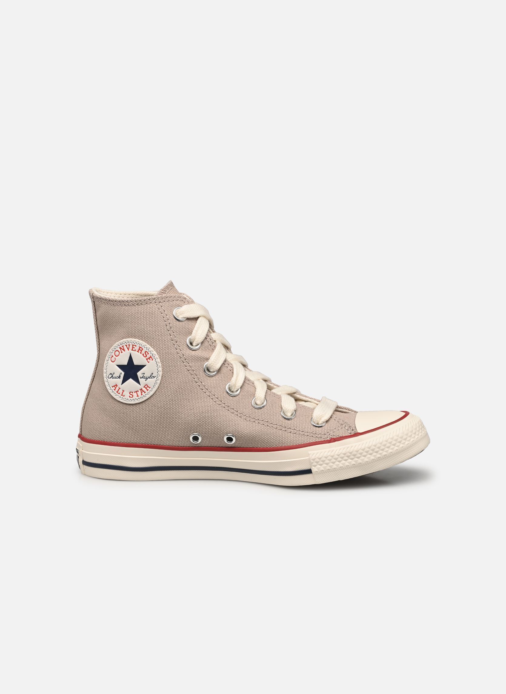 Leinen-Sneaker Chuck Taylor All Star Hi damen beige Converse Leinen-Sneaker Chuck Taylor All Star Hi damen beige PAPYRUS/EGRET/MIDNIGHT NAVY