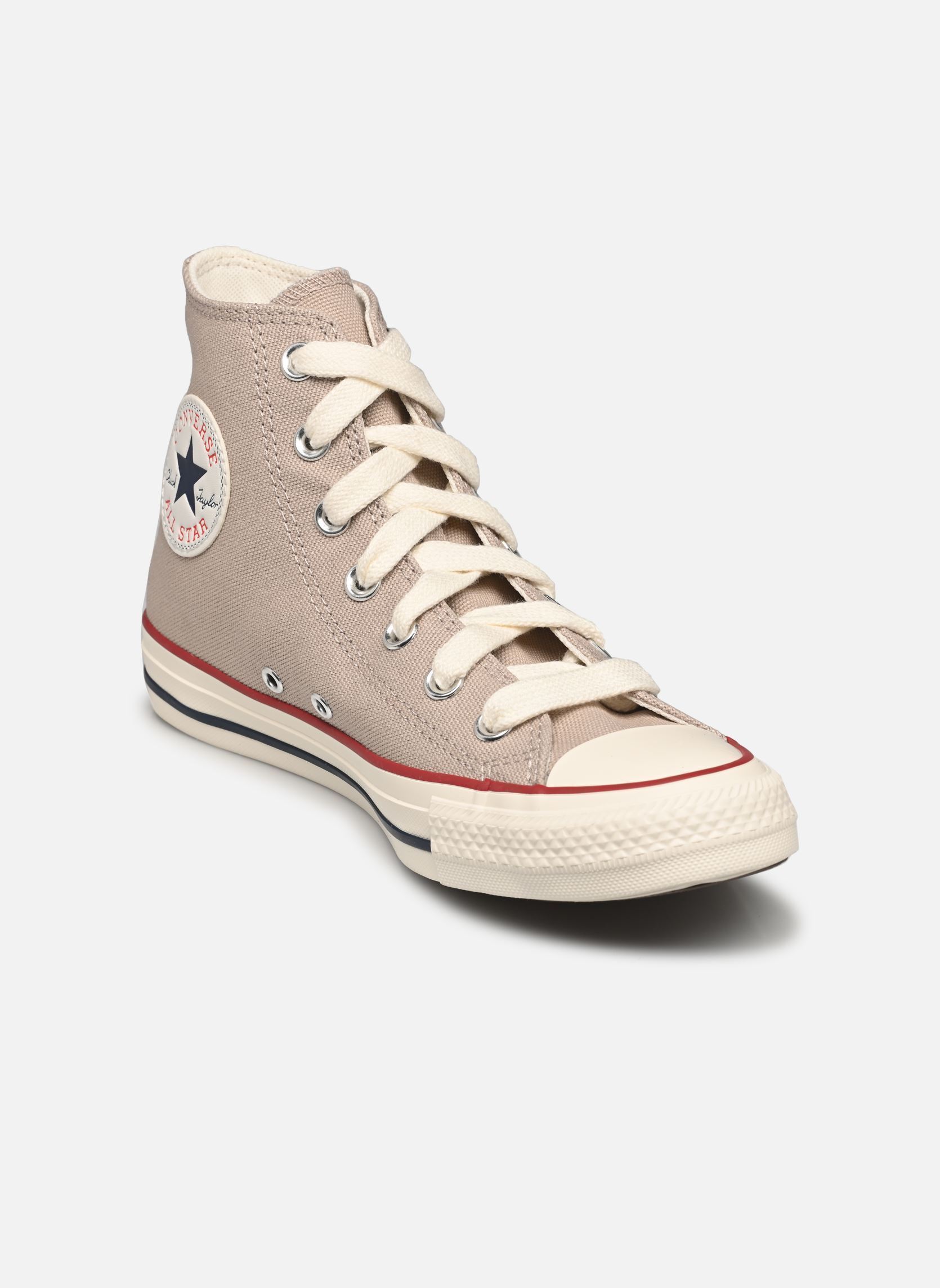 Leinen-Sneaker Chuck Taylor All Star Hi damen beige Converse Leinen-Sneaker Chuck Taylor All Star Hi damen beige PAPYRUS/EGRET/MIDNIGHT NAVY