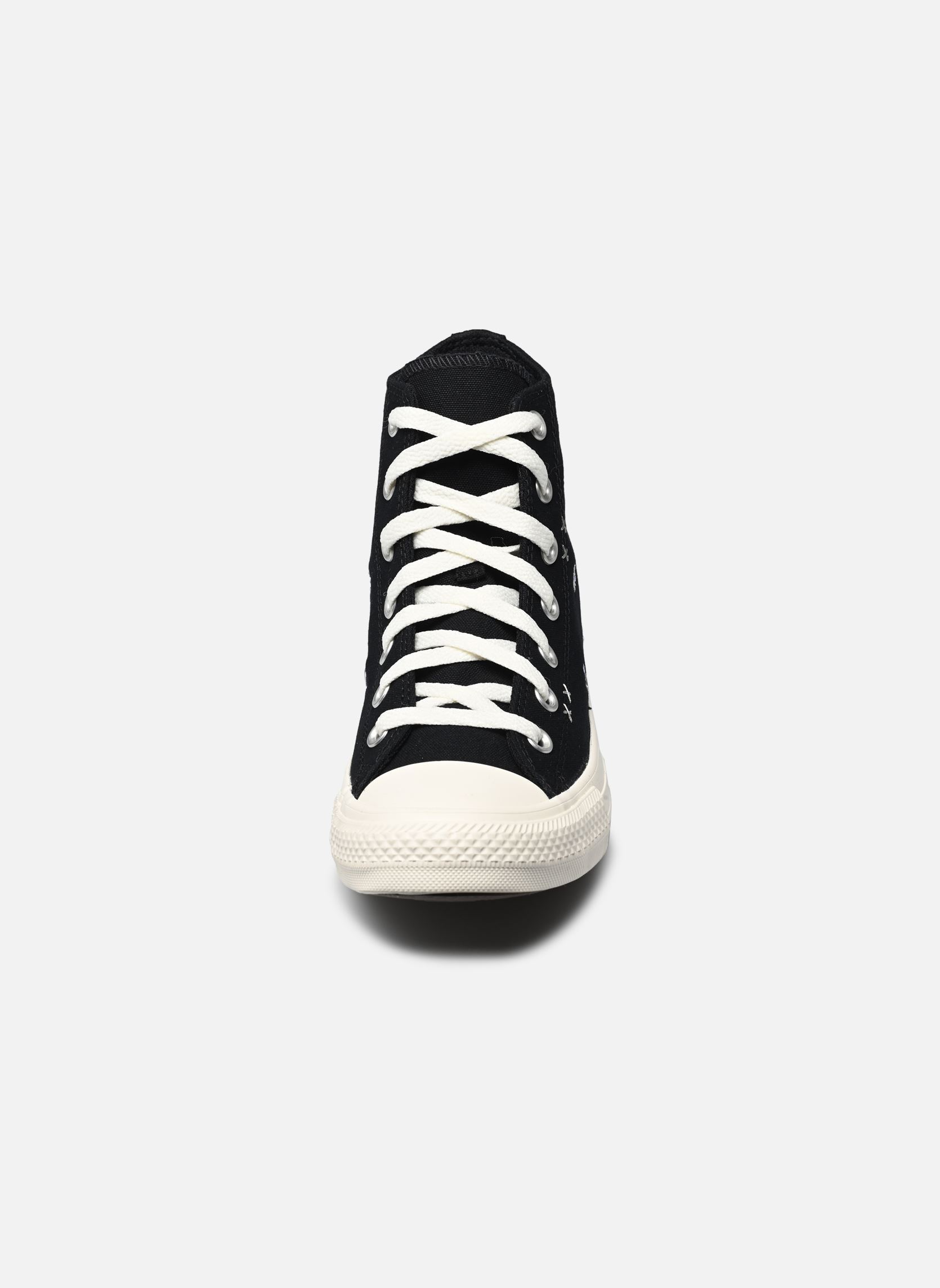 Leinen-Sneaker Chuck Taylor All Star Hi damen schwarz Converse Leinen-Sneaker Chuck Taylor All Star Hi damen schwarz BLACK/EGRET/FOOTHILL GREEN