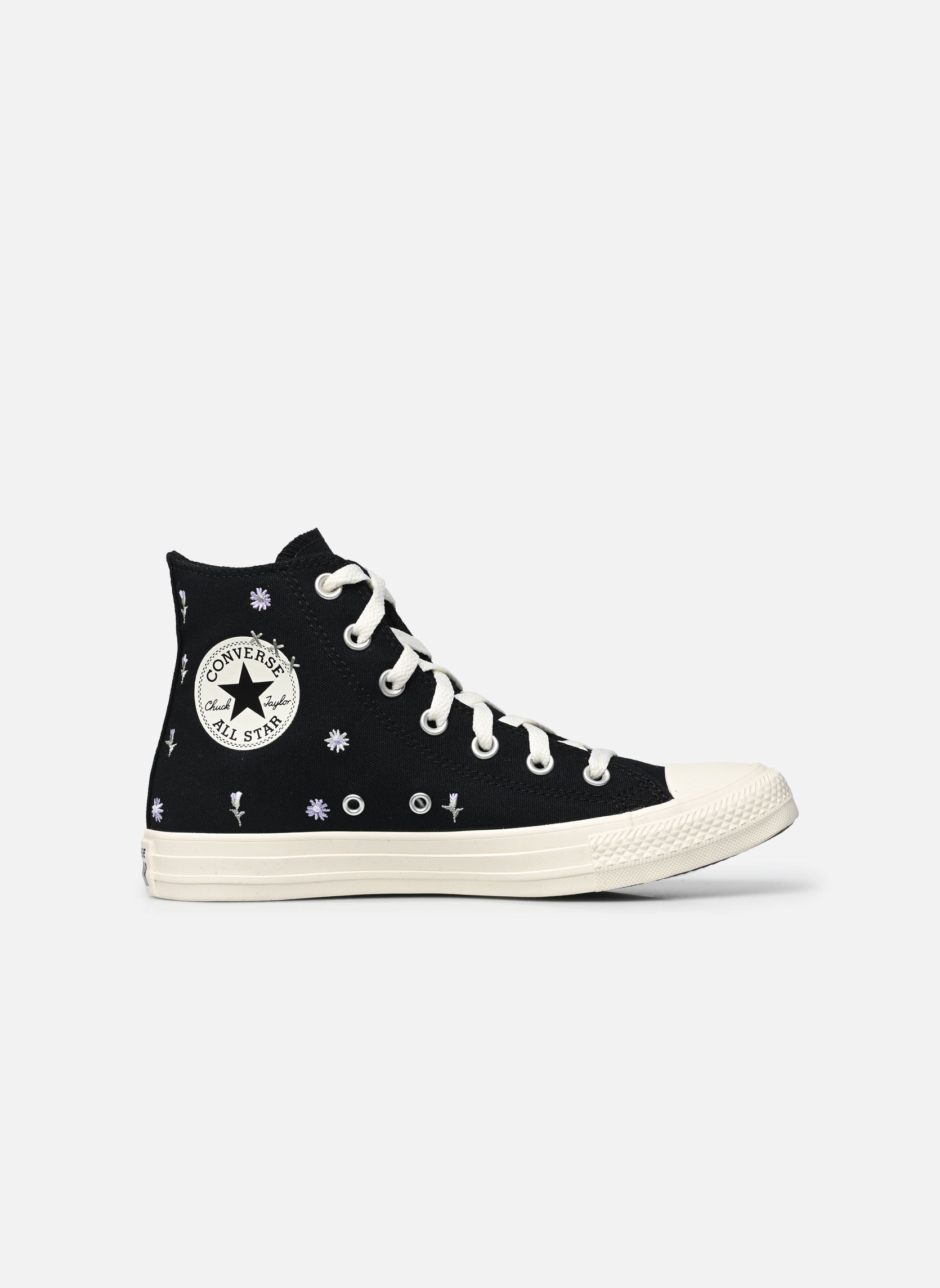 Leinen-Sneaker Chuck Taylor All Star Hi damen schwarz Converse Leinen-Sneaker Chuck Taylor All Star Hi damen schwarz BLACK/EGRET/FOOTHILL GREEN