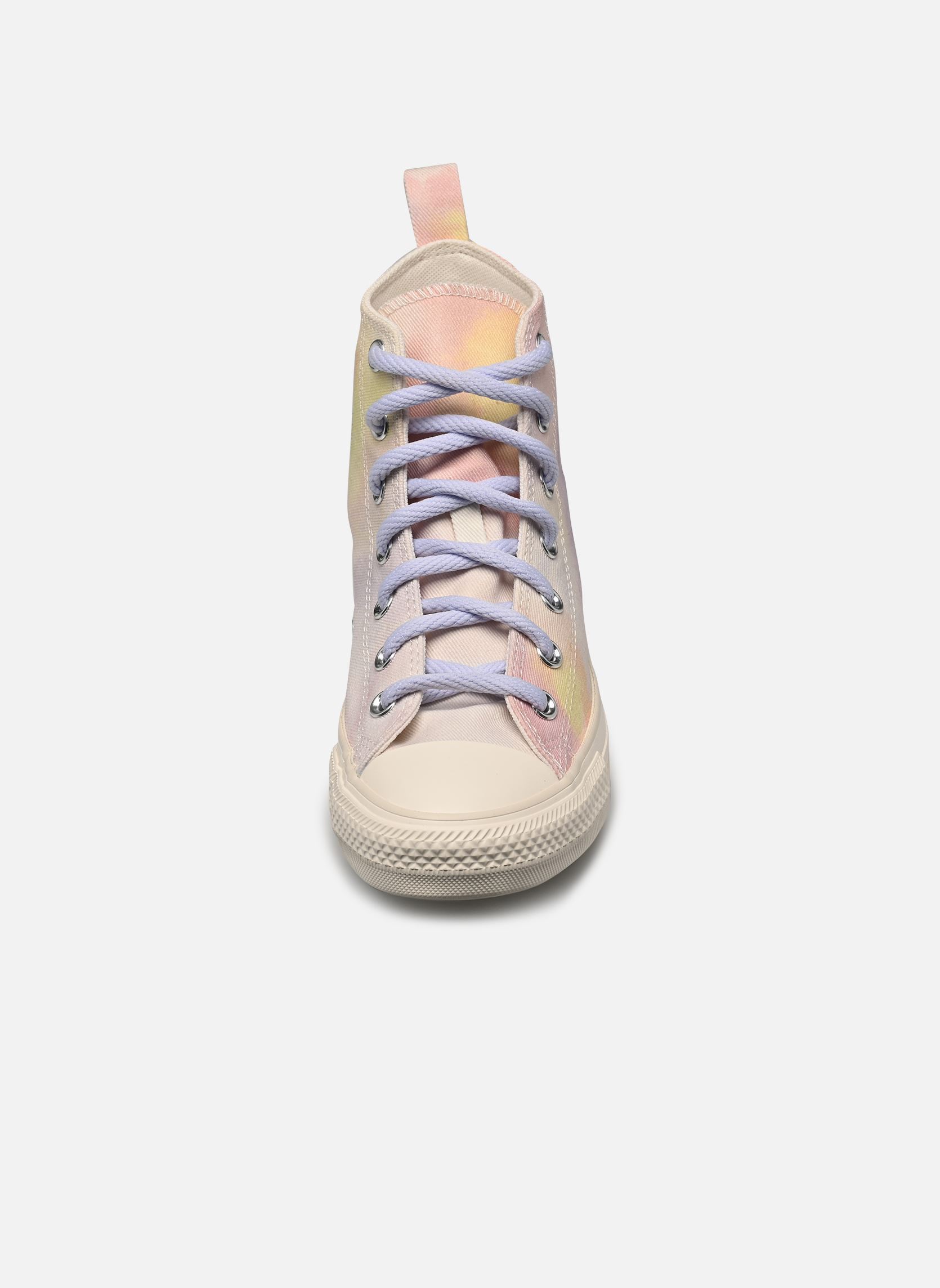 Leinen-Sneaker Chuck Taylor All Star Hi damen mehrfarbig Converse Leinen-Sneaker Chuck Taylor All Star Hi damen mehrfarbig BLUEBERRY ICE/PINK/YELLOW