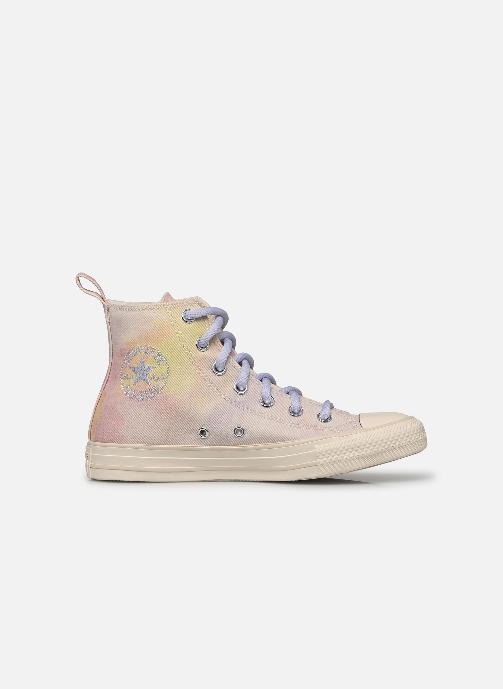 Leinen-Sneaker Chuck Taylor All Star Hi damen mehrfarbig Converse Leinen-Sneaker Chuck Taylor All Star Hi damen mehrfarbig BLUEBERRY ICE/PINK/YELLOW