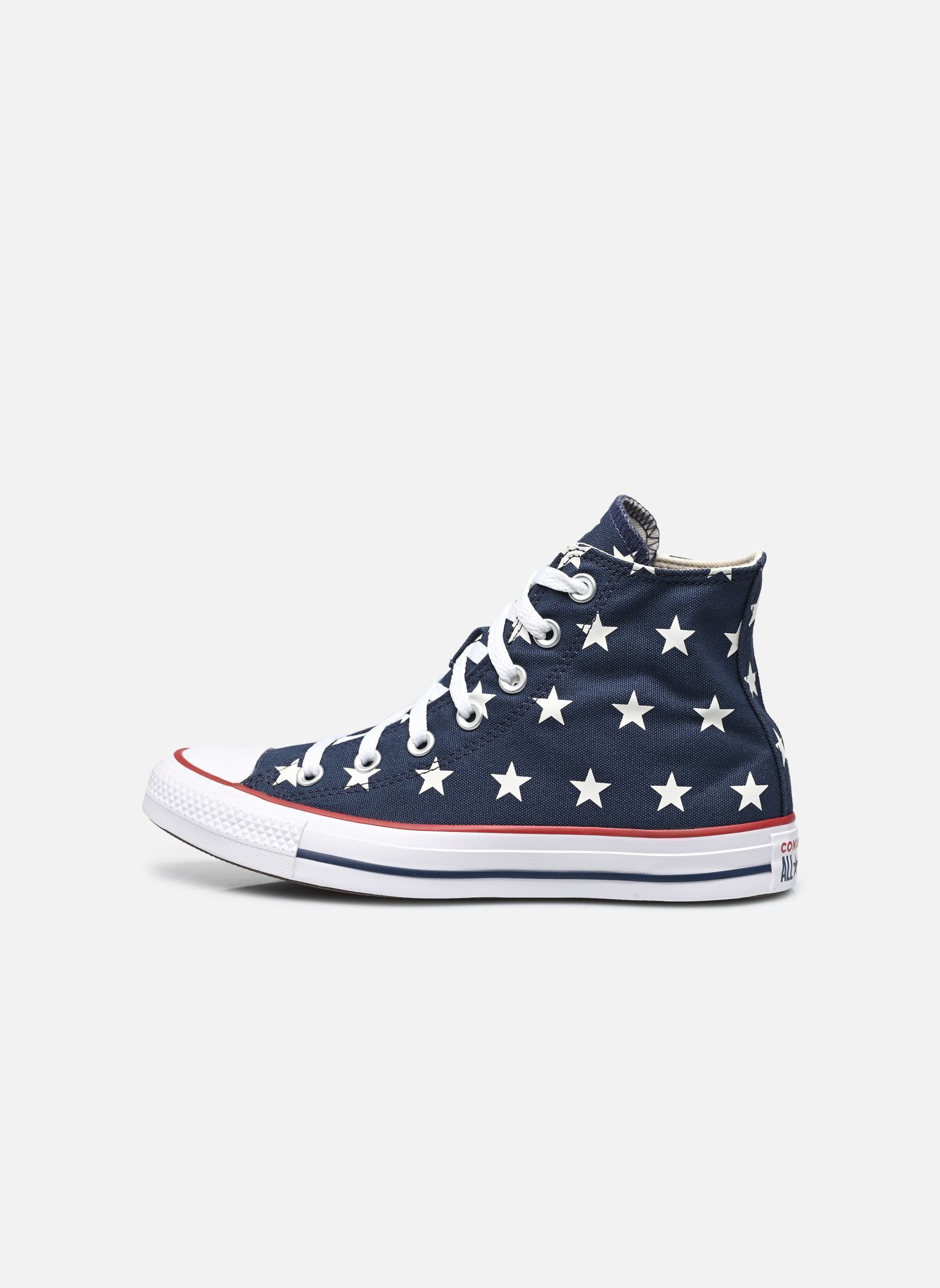 Leinen-Sneaker Chuck Taylor All Star Hi damen blau Converse Leinen-Sneaker Chuck Taylor All Star Hi damen blau NAVY/WHITE/RED