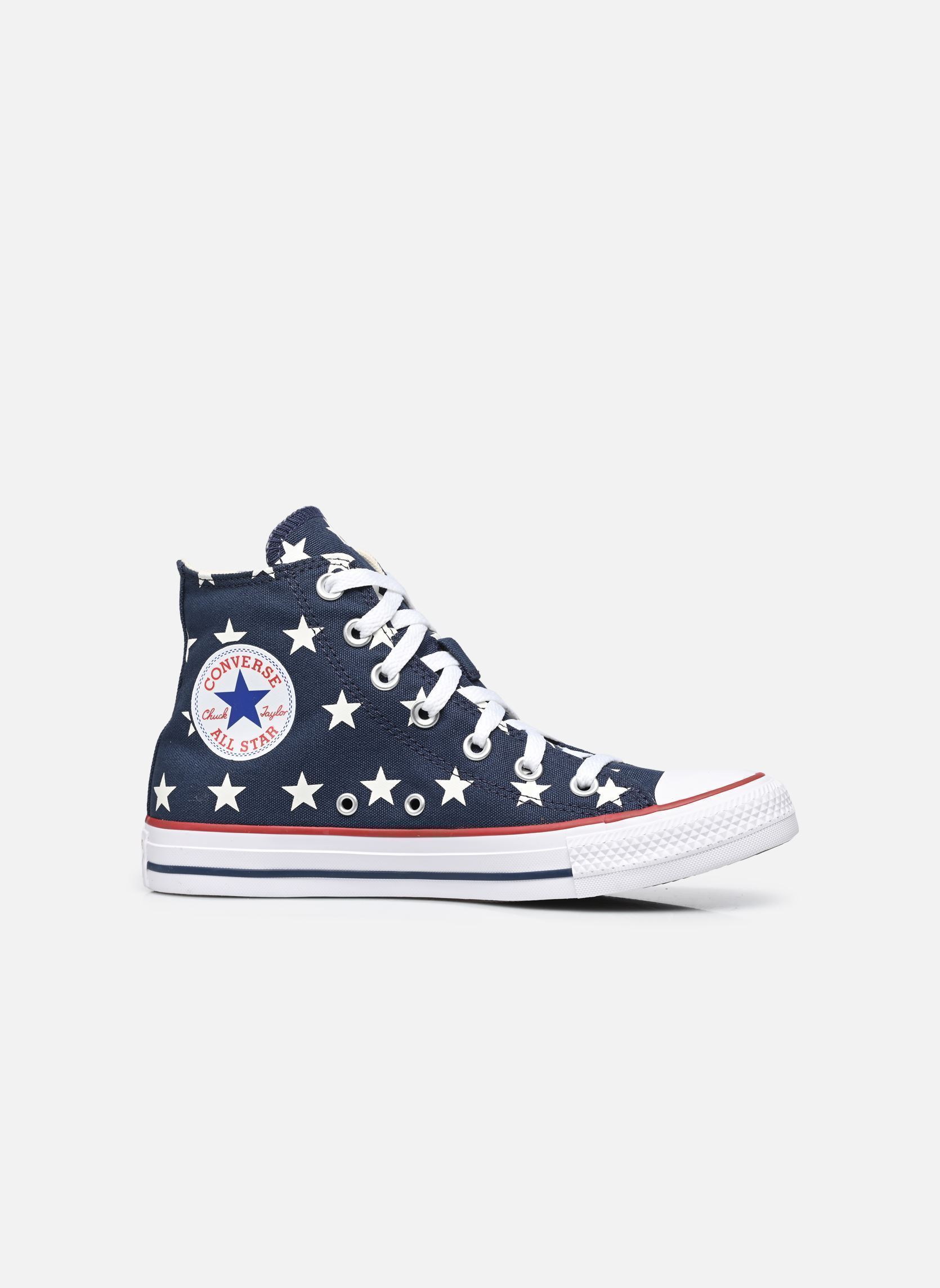 Leinen-Sneaker Chuck Taylor All Star Hi damen blau Converse Leinen-Sneaker Chuck Taylor All Star Hi damen blau NAVY/WHITE/RED