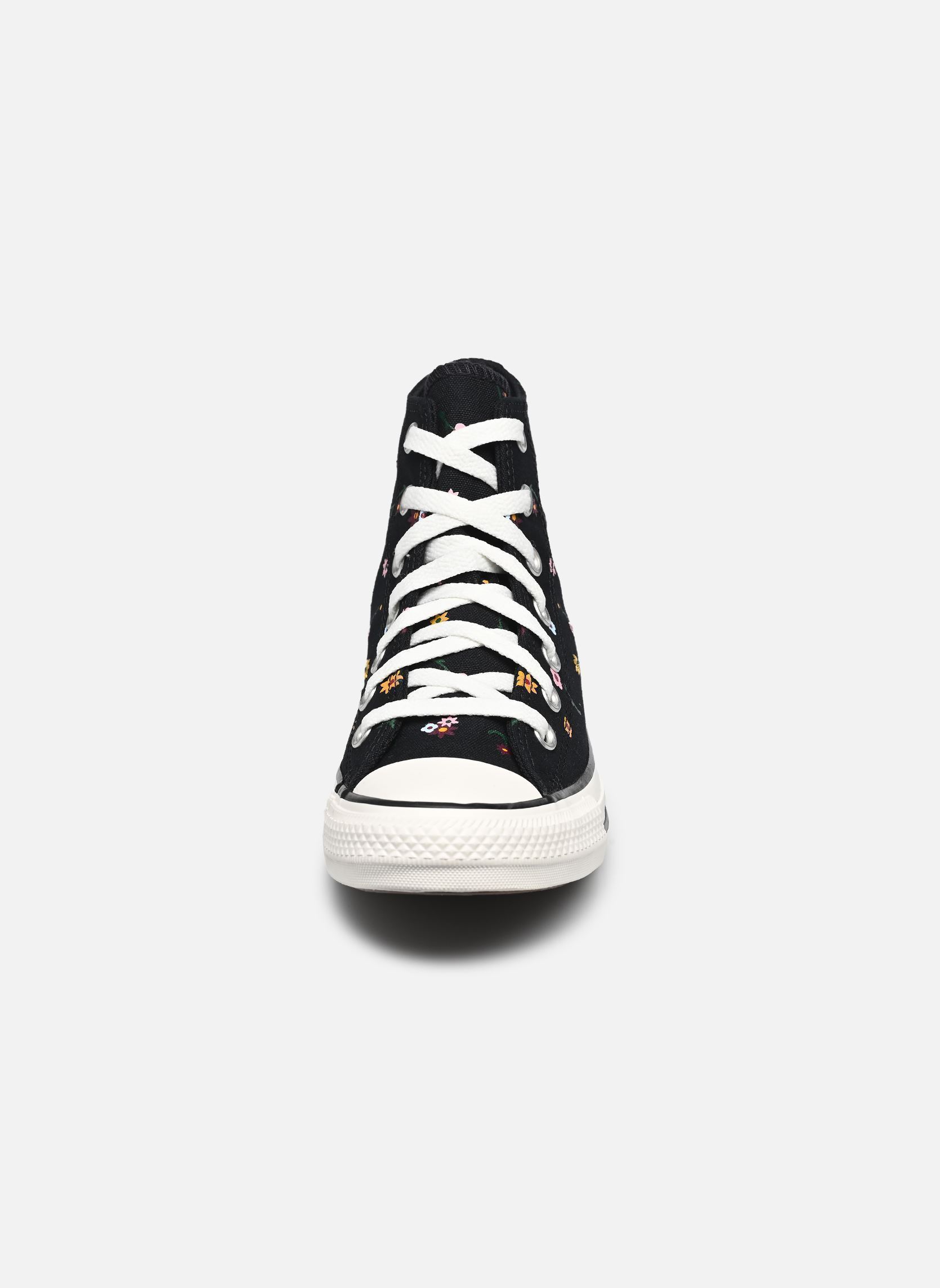 Leinen-Sneaker Chuck Taylor All Star Hi damen schwarz Converse Leinen-Sneaker Chuck Taylor All Star Hi damen schwarz BLACK/FROZEN ACAI/BRANCH OUT