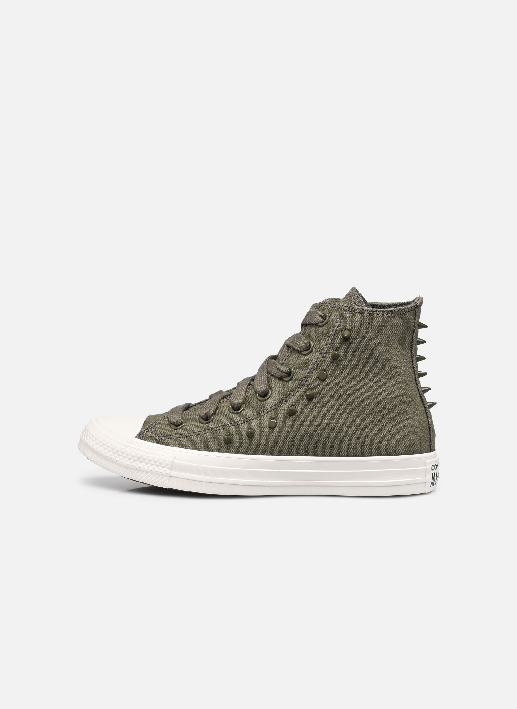 Leinen-Sneaker Chuck Taylor All Star Hi damen grün Converse Leinen-Sneaker Chuck Taylor All Star Hi damen grün UTILITY VINTAGE WHITE/BLACK