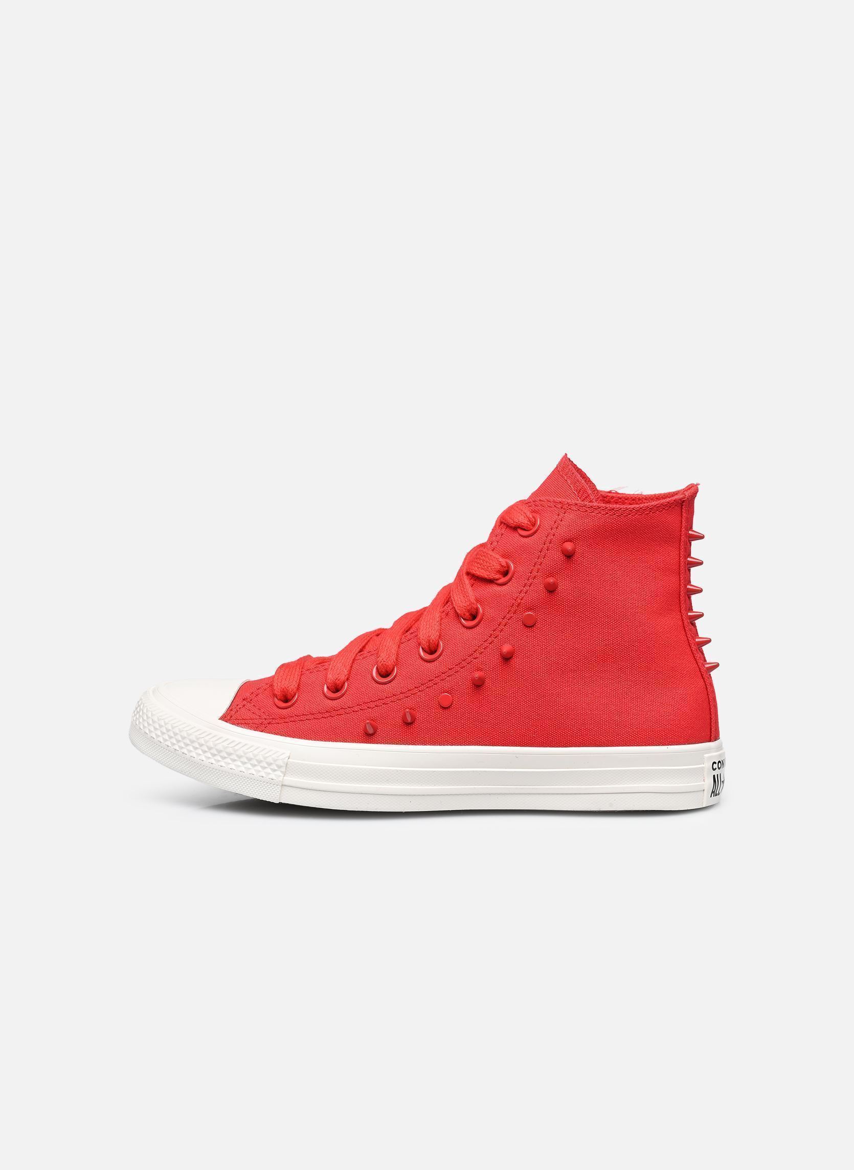 Leinen-Sneaker Chuck Taylor All Star Hi damen bordeaux Converse Leinen-Sneaker Chuck Taylor All Star Hi damen bordeaux RED/VINTAGE WHITE/BLACK