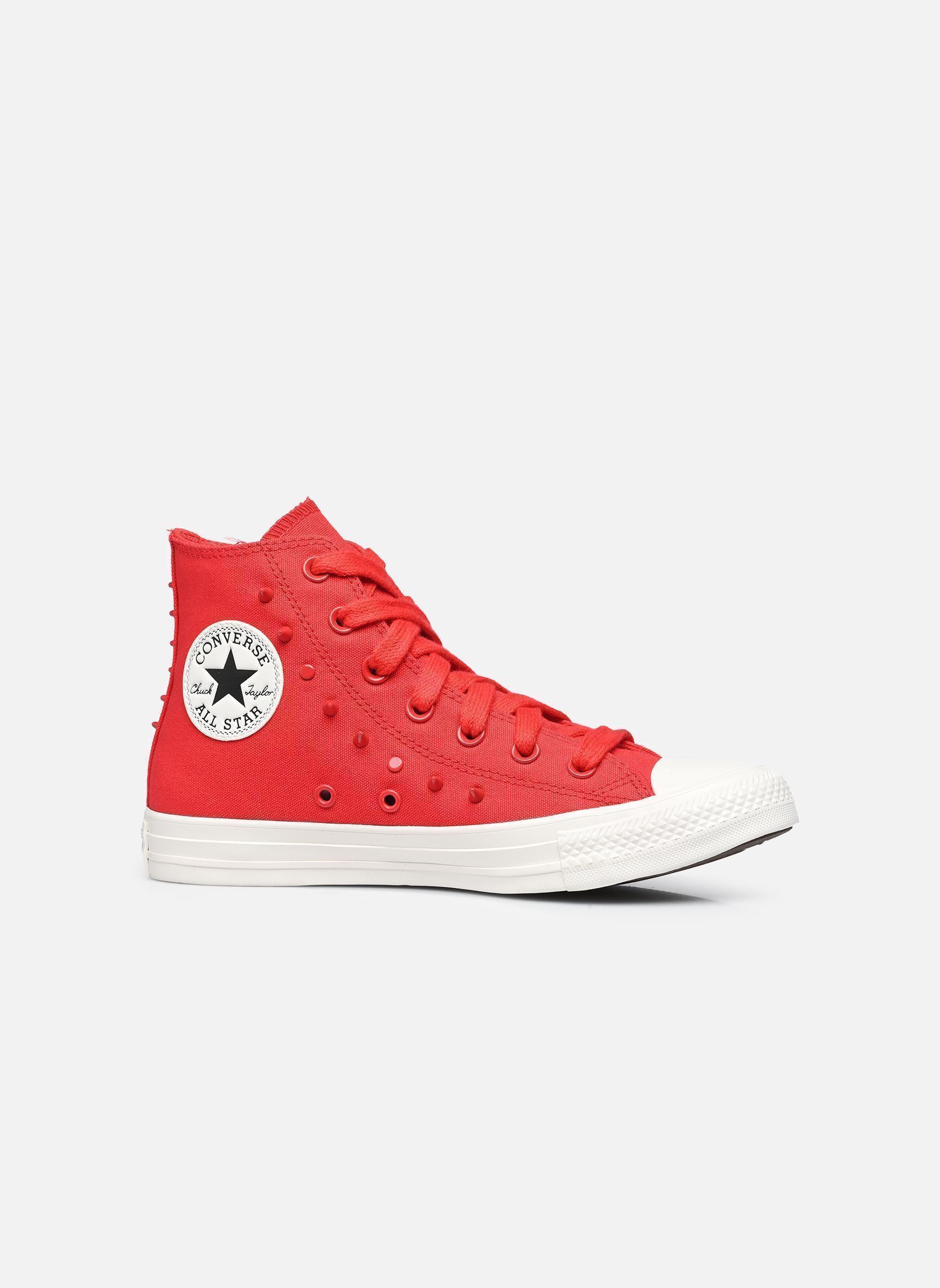 Leinen-Sneaker Chuck Taylor All Star Hi damen bordeaux Converse Leinen-Sneaker Chuck Taylor All Star Hi damen bordeaux RED/VINTAGE WHITE/BLACK