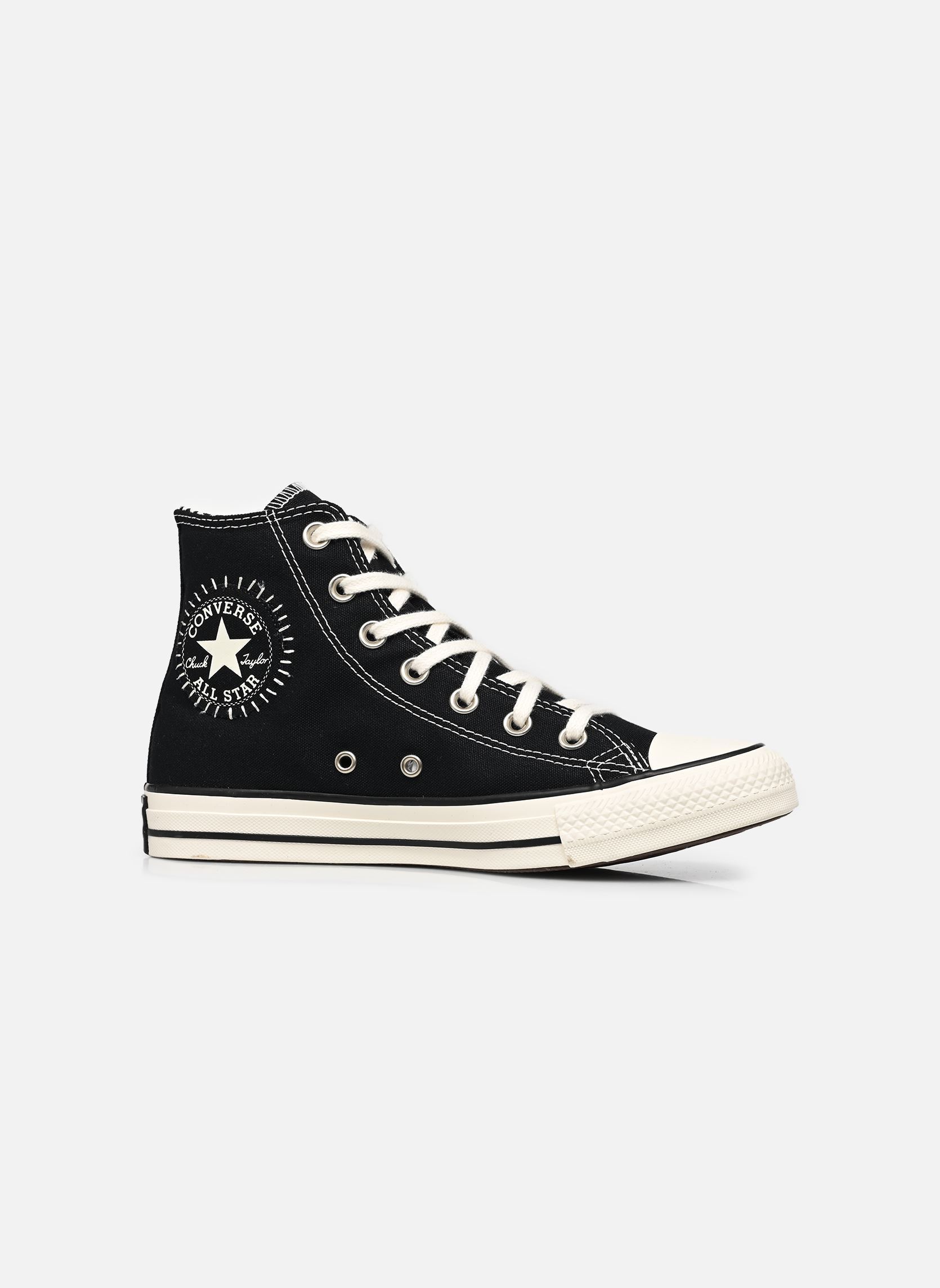 Leinen-Sneaker Chuck Taylor All Star Hi damen schwarz Converse Leinen-Sneaker Chuck Taylor All Star Hi damen schwarz BLACK/EGRET/EGRET