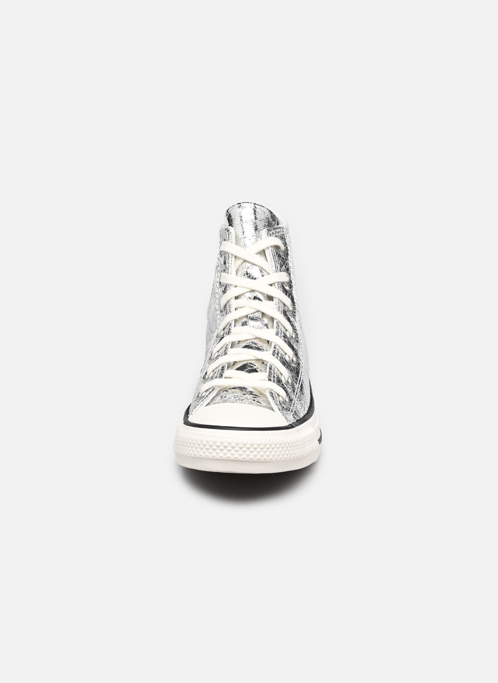 Leinen-Sneaker Chuck Taylor All Star Hi damen silber Converse Leinen-Sneaker Chuck Taylor All Star Hi damen silber METALLIC SILVER/VINTAGE WHITE