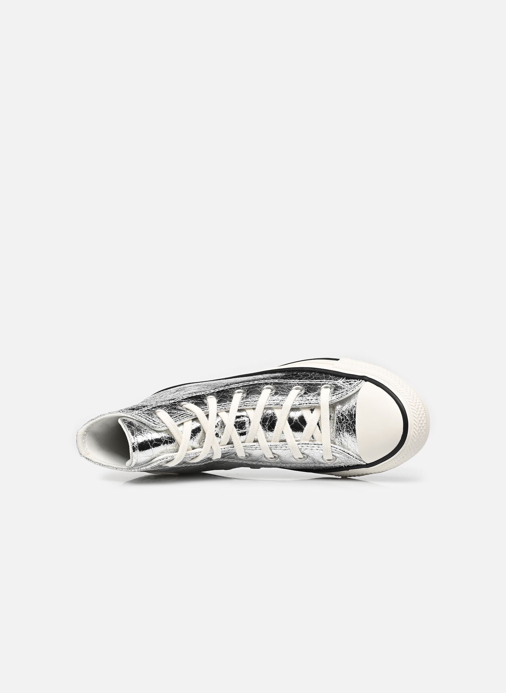 Leinen-Sneaker Chuck Taylor All Star Hi damen silber Converse Leinen-Sneaker Chuck Taylor All Star Hi damen silber METALLIC SILVER/VINTAGE WHITE