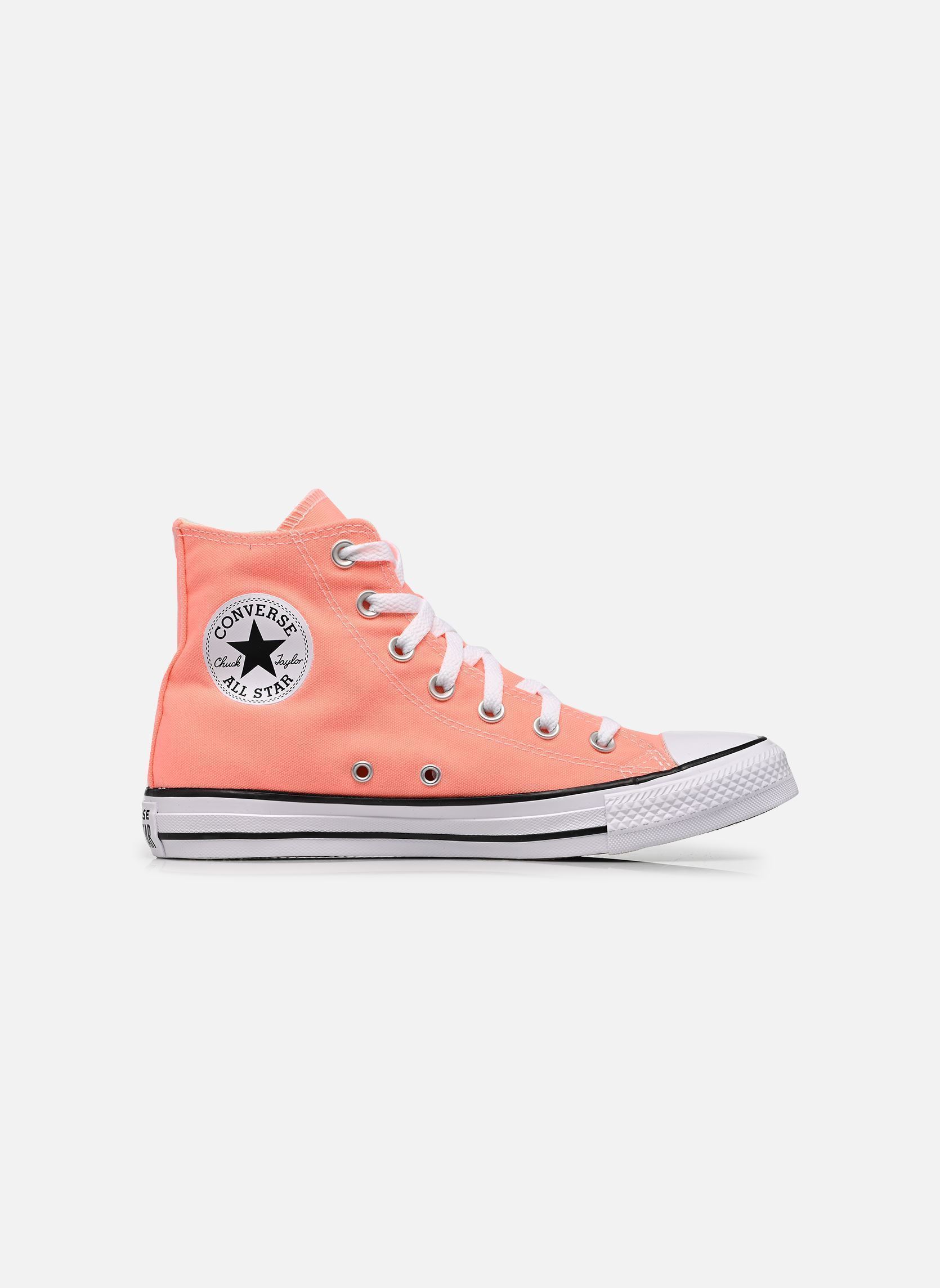 Leinen-Sneaker Chuck Taylor All Star Hi damen orange Converse Leinen-Sneaker Chuck Taylor All Star Hi damen orange ALL HEAT