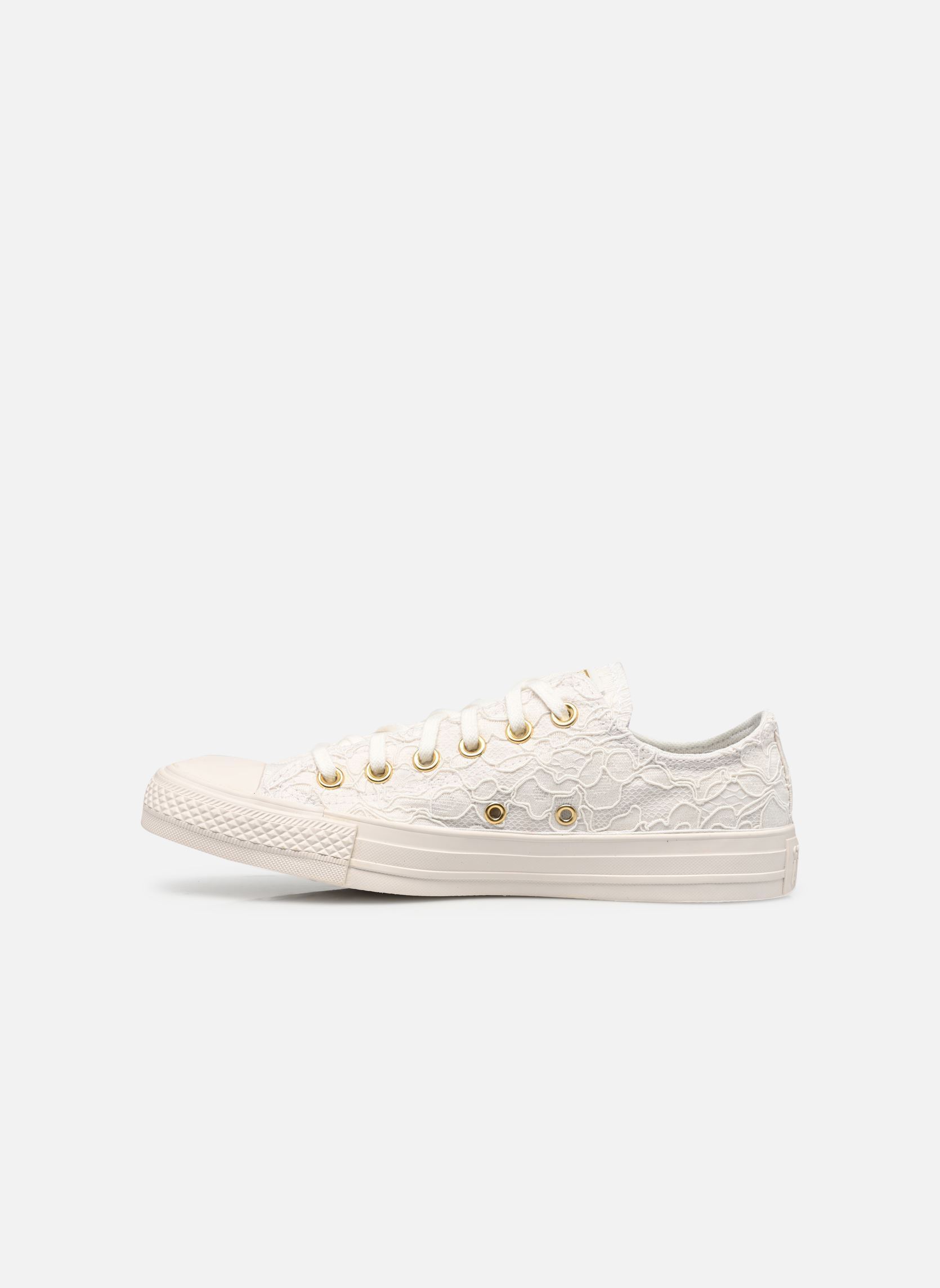 Leinen-Sneaker Chuck Taylor All Star Ox weiß Converse Leinen-Sneaker Chuck Taylor All Star Ox weiß VINTAGE WHITE/VINTAGE WHITE/GO