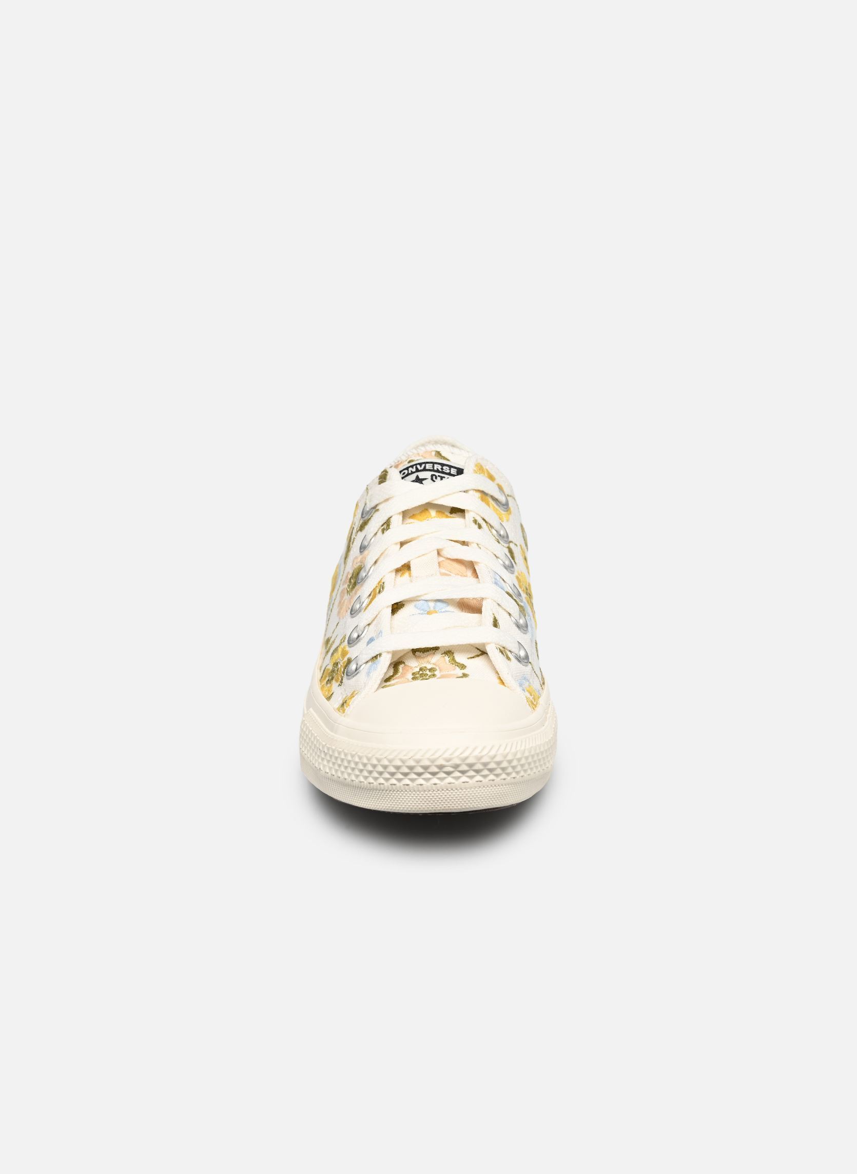 Leinen-Sneaker Chuck Taylor All Star Ox damen mehrfarbig Converse Leinen-Sneaker Chuck Taylor All Star Ox damen mehrfarbig EGRET/BRIGHT OUTLOOK/CLEAR SKI