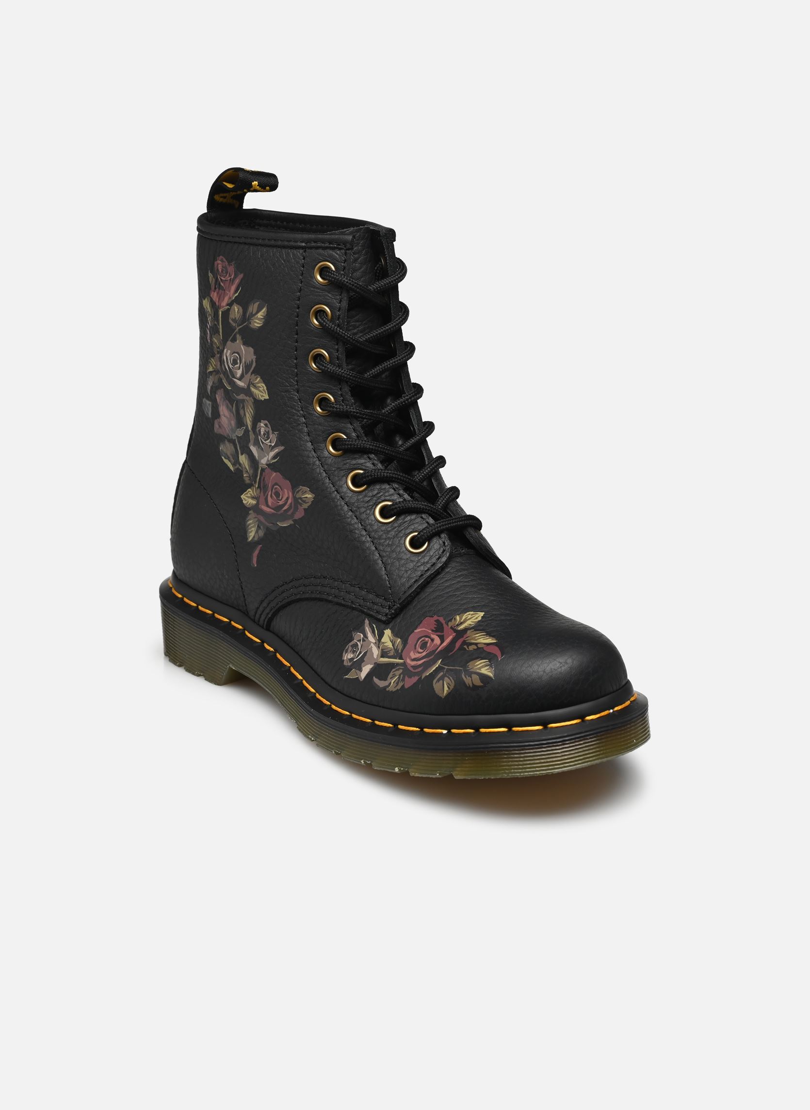 Bottines à lacets 1460 femme noir Dr. Martens Bottines à lacets 1460 femme noir BLACK DECAYED ROSES CLASSIC TU
