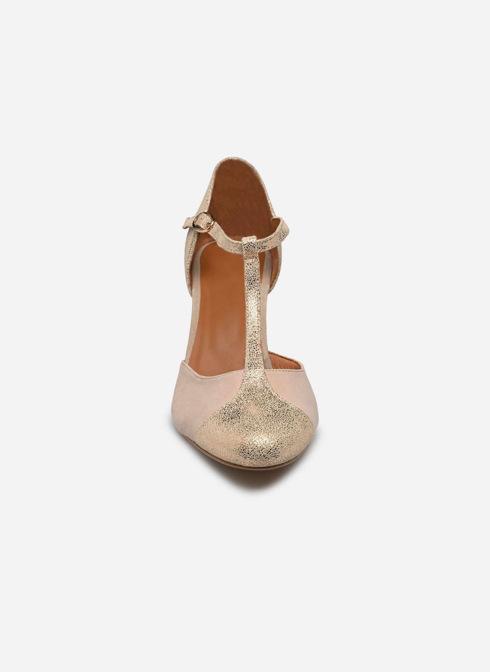 Pumps Lina 10714 dames goud en brons Jonak Pumps Lina 10714 dames goud en brons Velours laminé Cuivre/Rose New