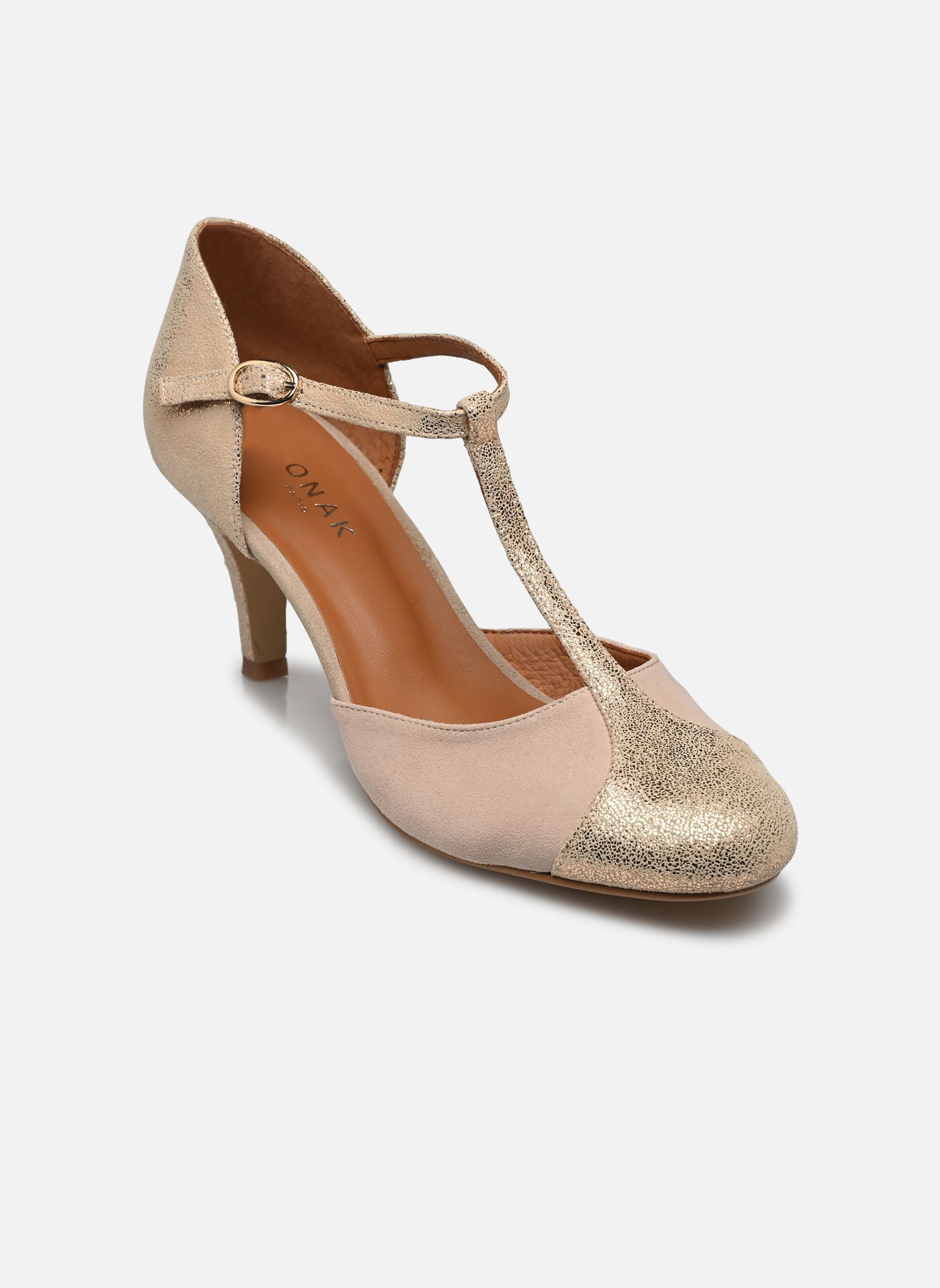 Pumps Lina 10714 dames goud en brons Jonak Pumps Lina 10714 dames goud en brons Velours laminé Cuivre/Rose New