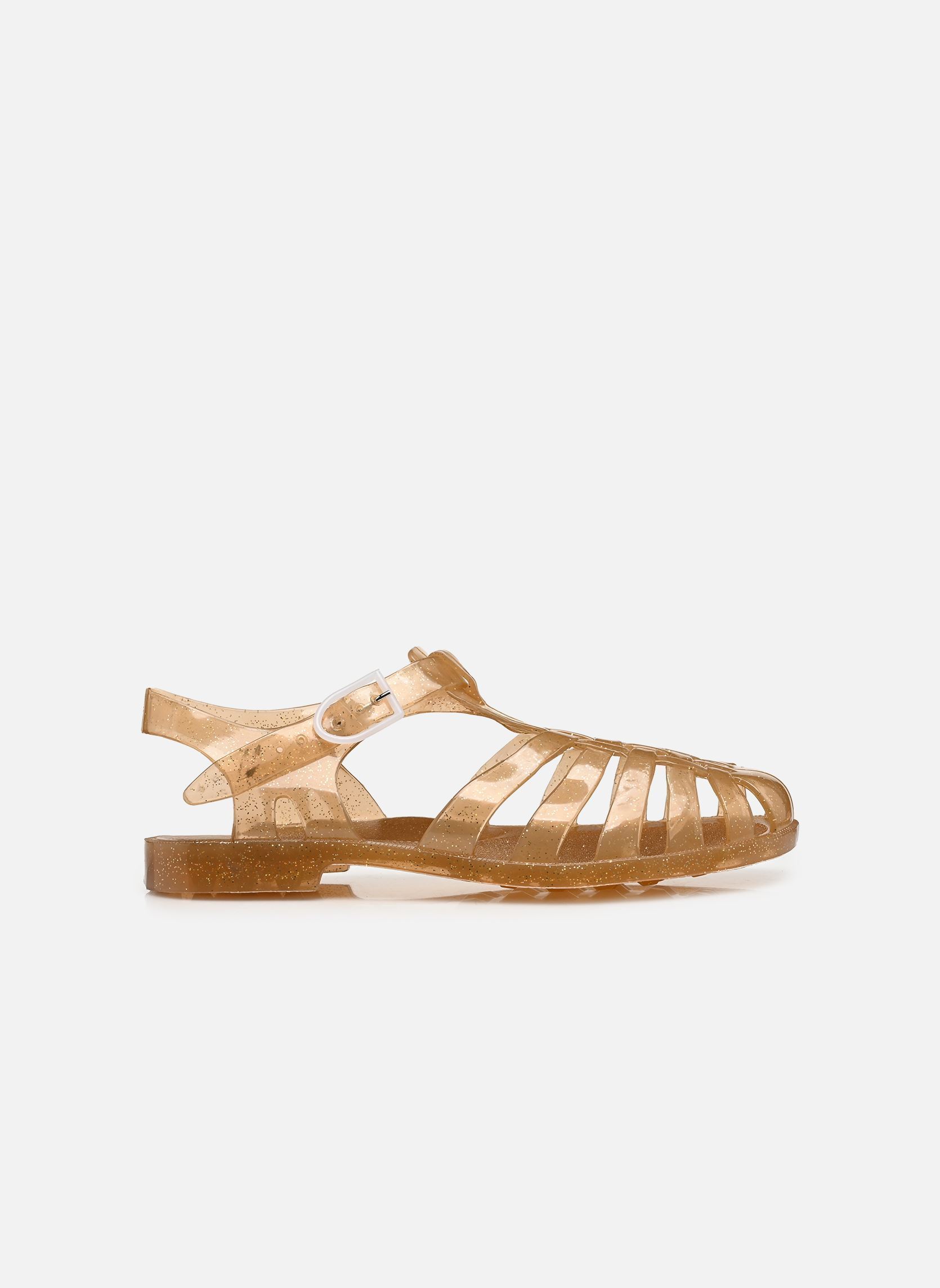 Sandales de plage Sun W femme or et bronze Méduse Sandales de plage Sun W femme or et bronze Crepe Paillete