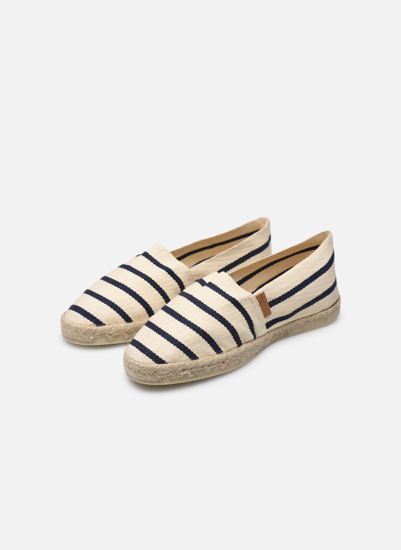 Flache Espadrilles Sabline Rayure F damen blau La maison de l'espadrille Flache Espadrilles Sabline Rayure F damen blau ECRU MARINE
