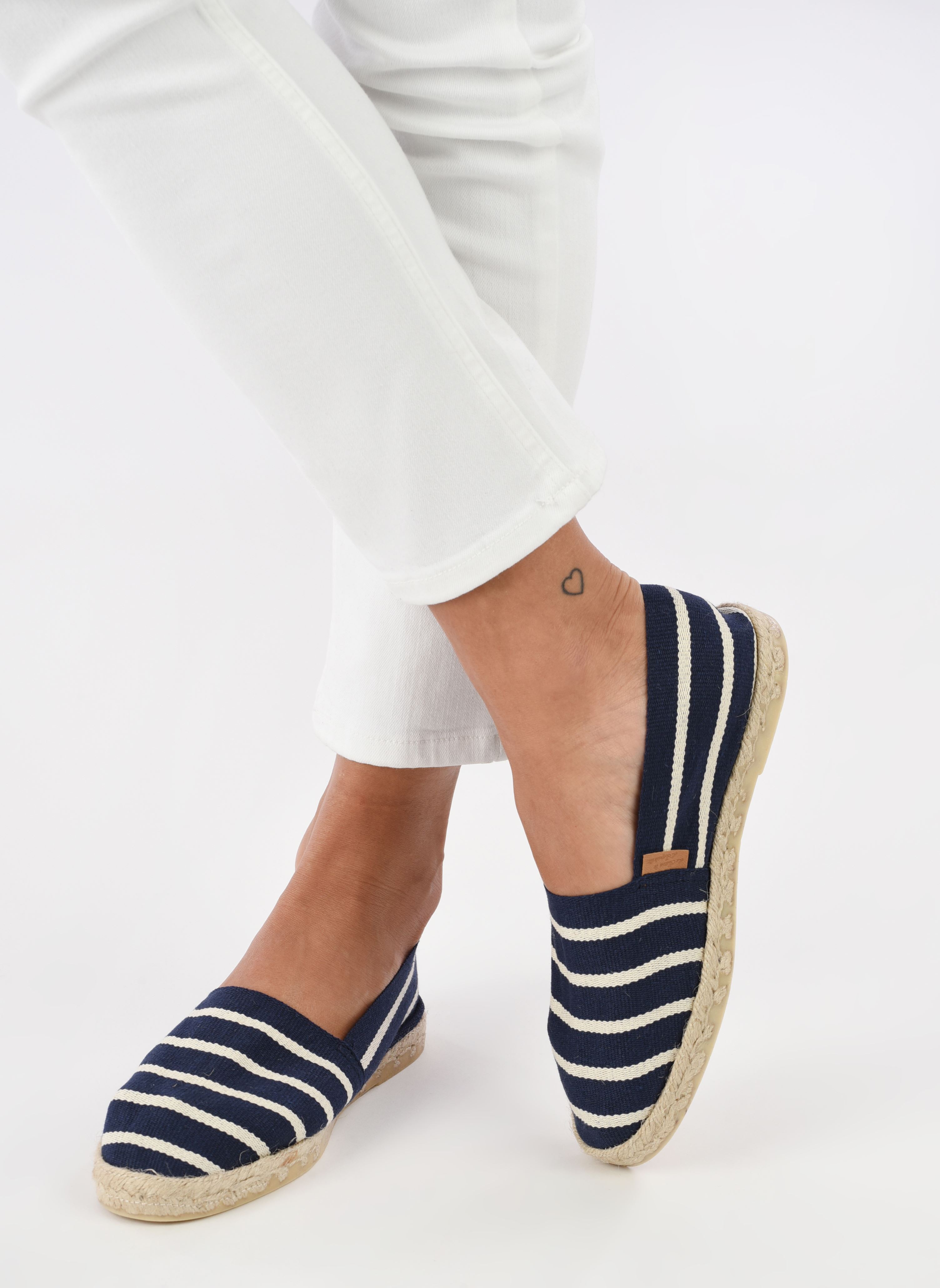Espadrilles plates Sabline Rayure F femme bleu La maison de l'espadrille Espadrilles plates Sabline Rayure F femme bleu MARIN