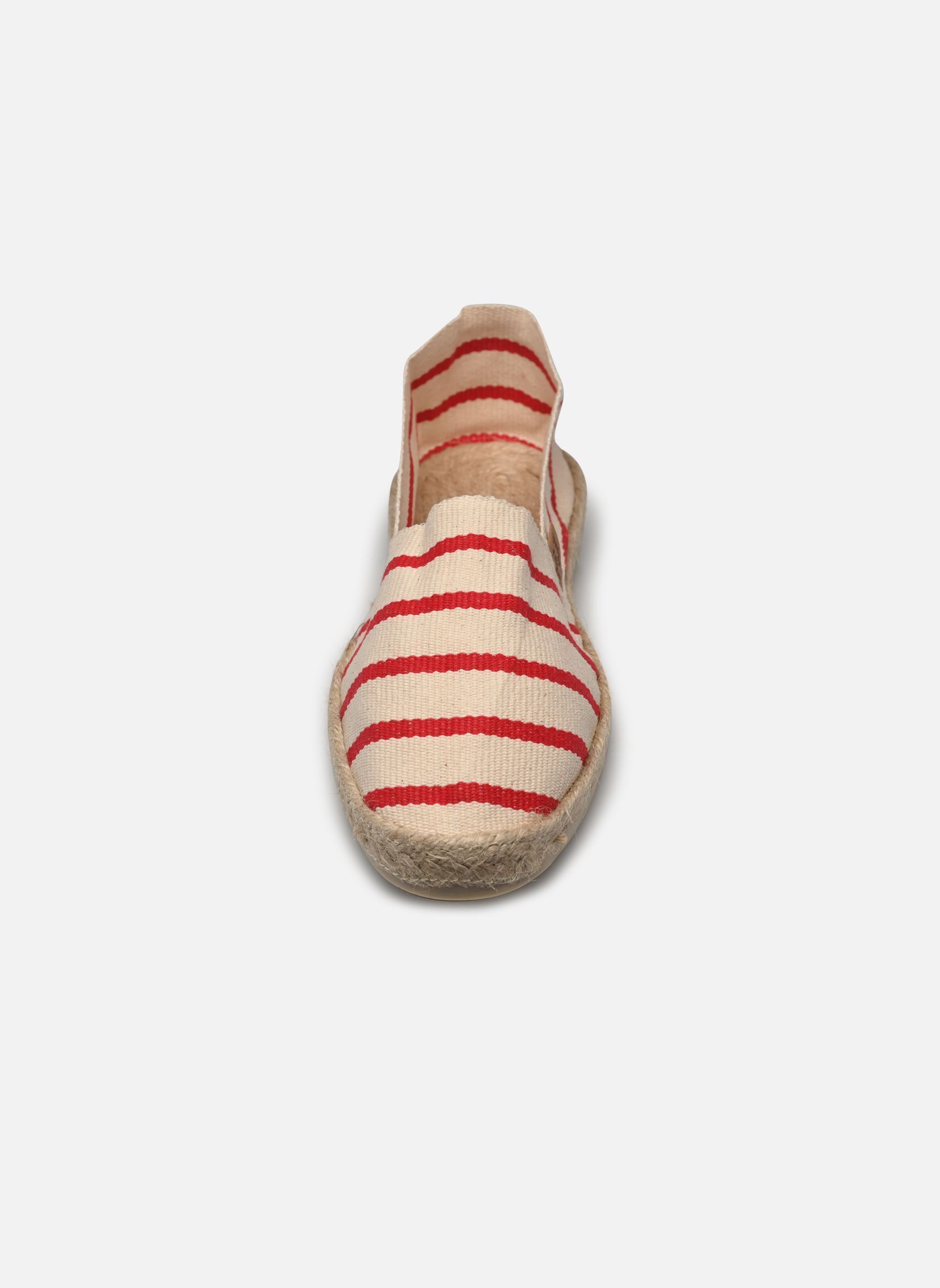 Platte espadrilles Sabline Rayure F dames wit La maison de l'espadrille Platte espadrilles Sabline Rayure F dames wit F ECRU ROUGE
