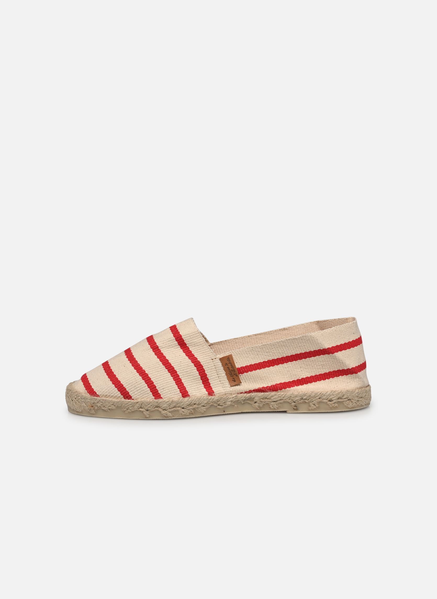 Platte espadrilles Sabline Rayure F dames wit La maison de l'espadrille Platte espadrilles Sabline Rayure F dames wit F ECRU ROUGE
