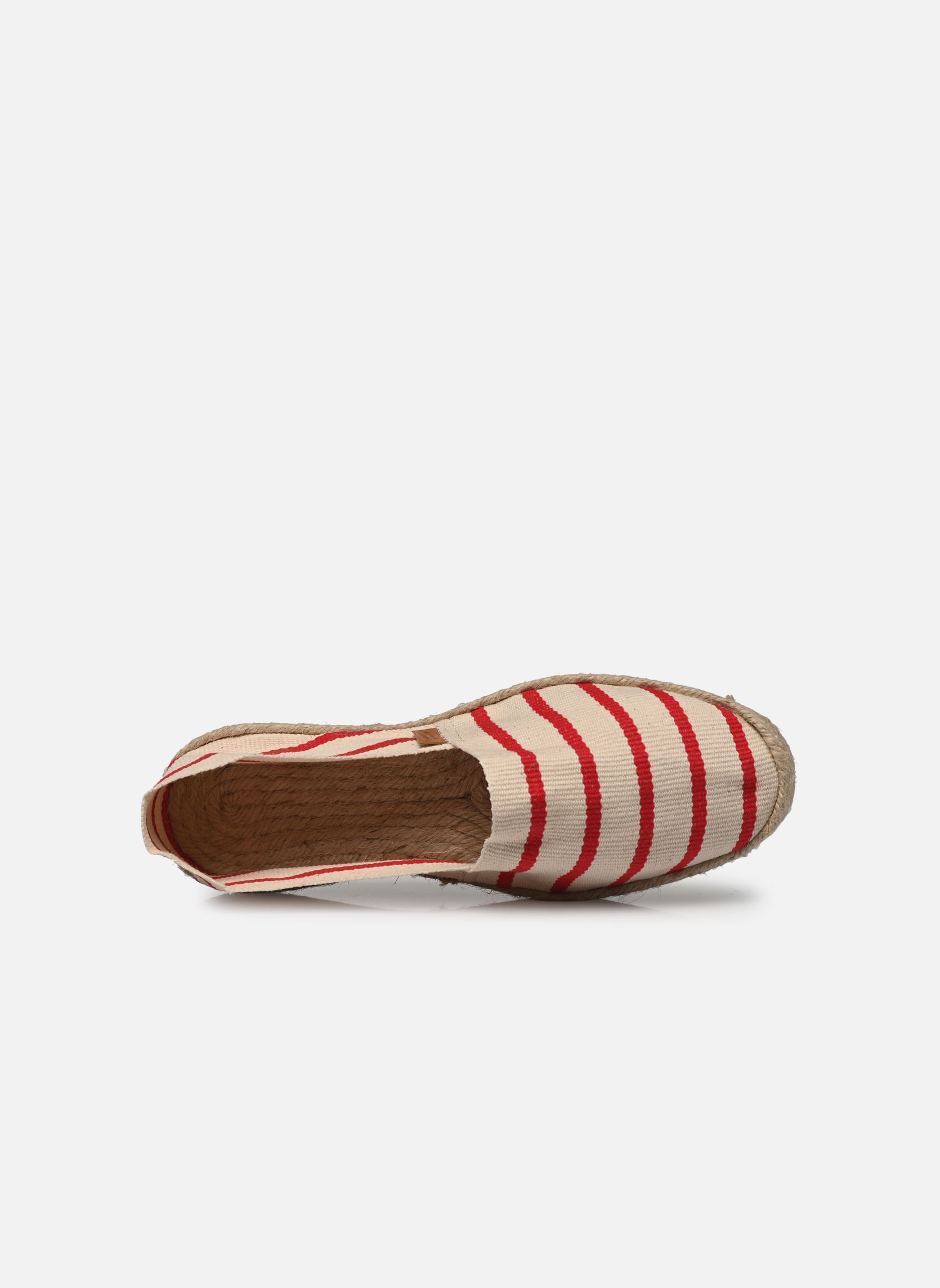 Platte espadrilles Sabline Rayure F dames wit La maison de l'espadrille Platte espadrilles Sabline Rayure F dames wit F ECRU ROUGE
