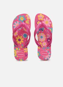 Tongs Kids flores fille or et bronze