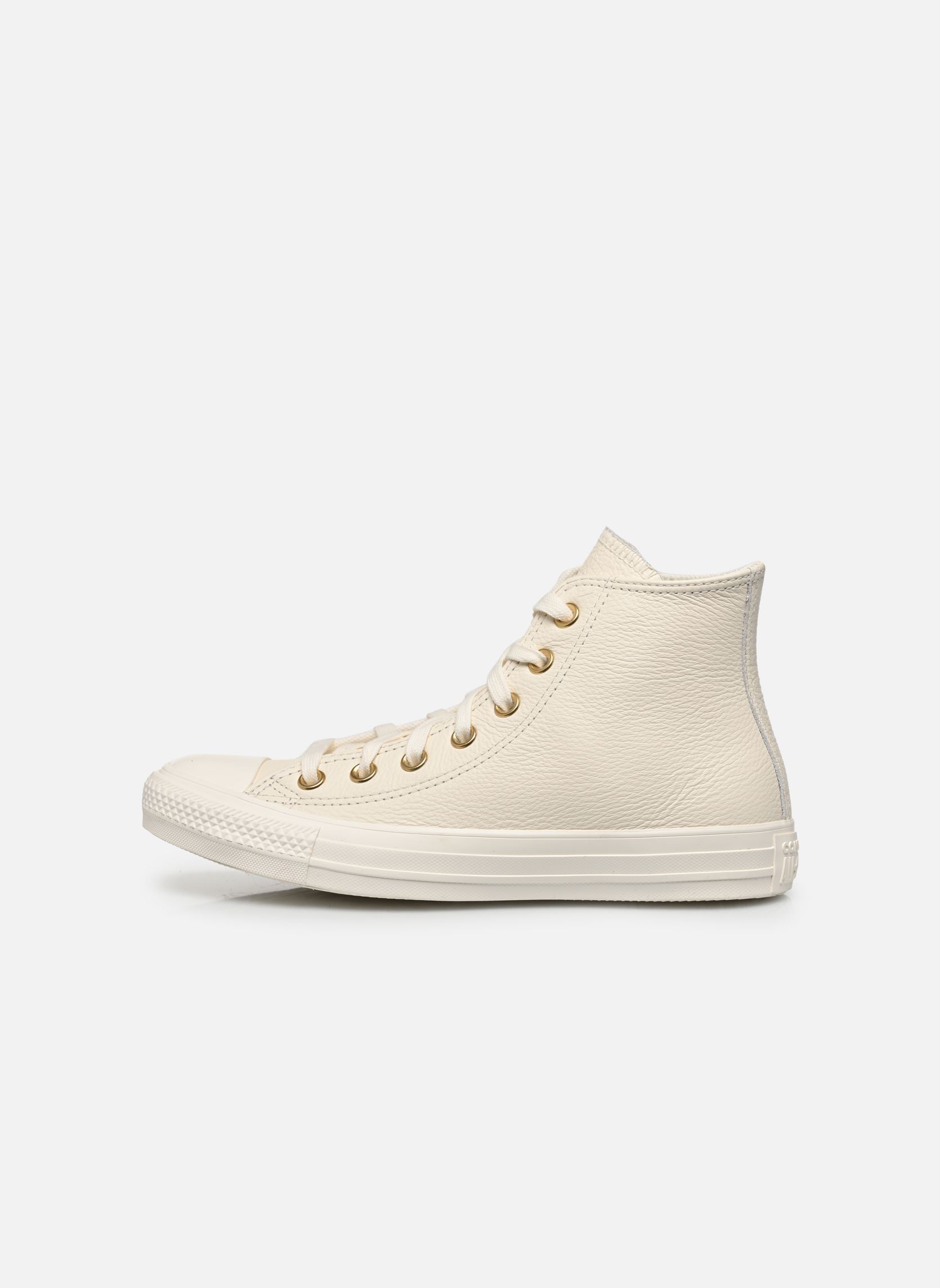 Baskets Chuck Taylor All Star Leather Hi femme blanc Converse Baskets Chuck Taylor All Star Leather Hi femme blanc EGRET/EGRET/GOLD
