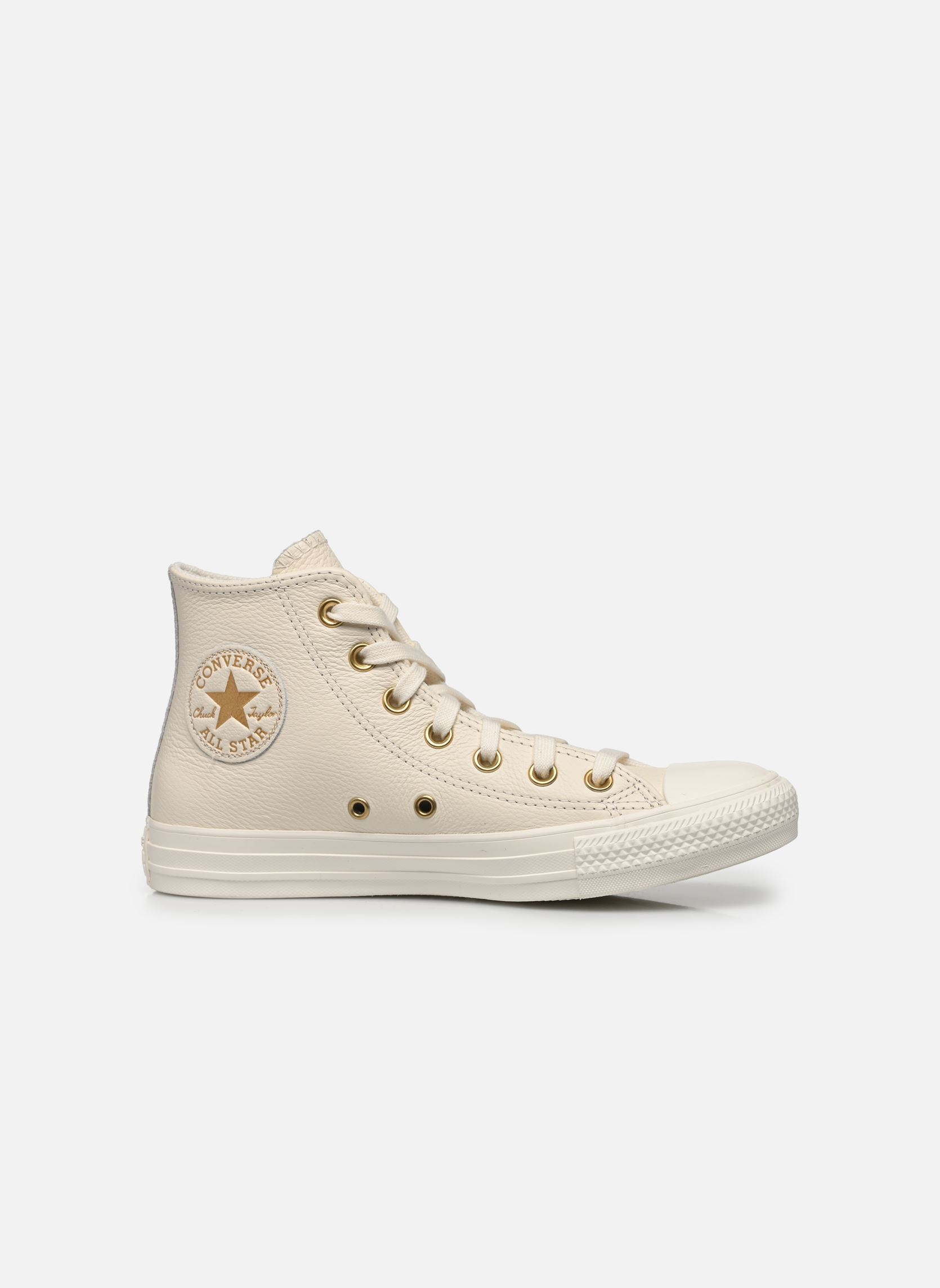 Baskets Chuck Taylor All Star Leather Hi femme blanc Converse Baskets Chuck Taylor All Star Leather Hi femme blanc EGRET/EGRET/GOLD