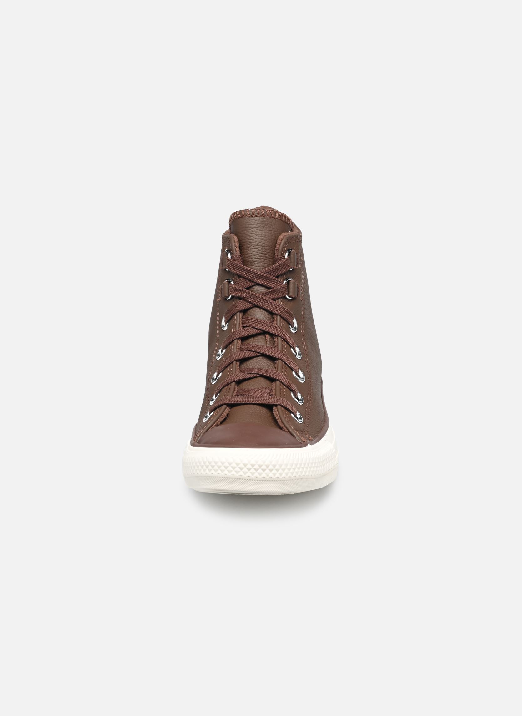 Baskets Chuck Taylor All Star Leather Hi femme marron Converse Baskets Chuck Taylor All Star Leather Hi femme marron FUDGED/EGRET