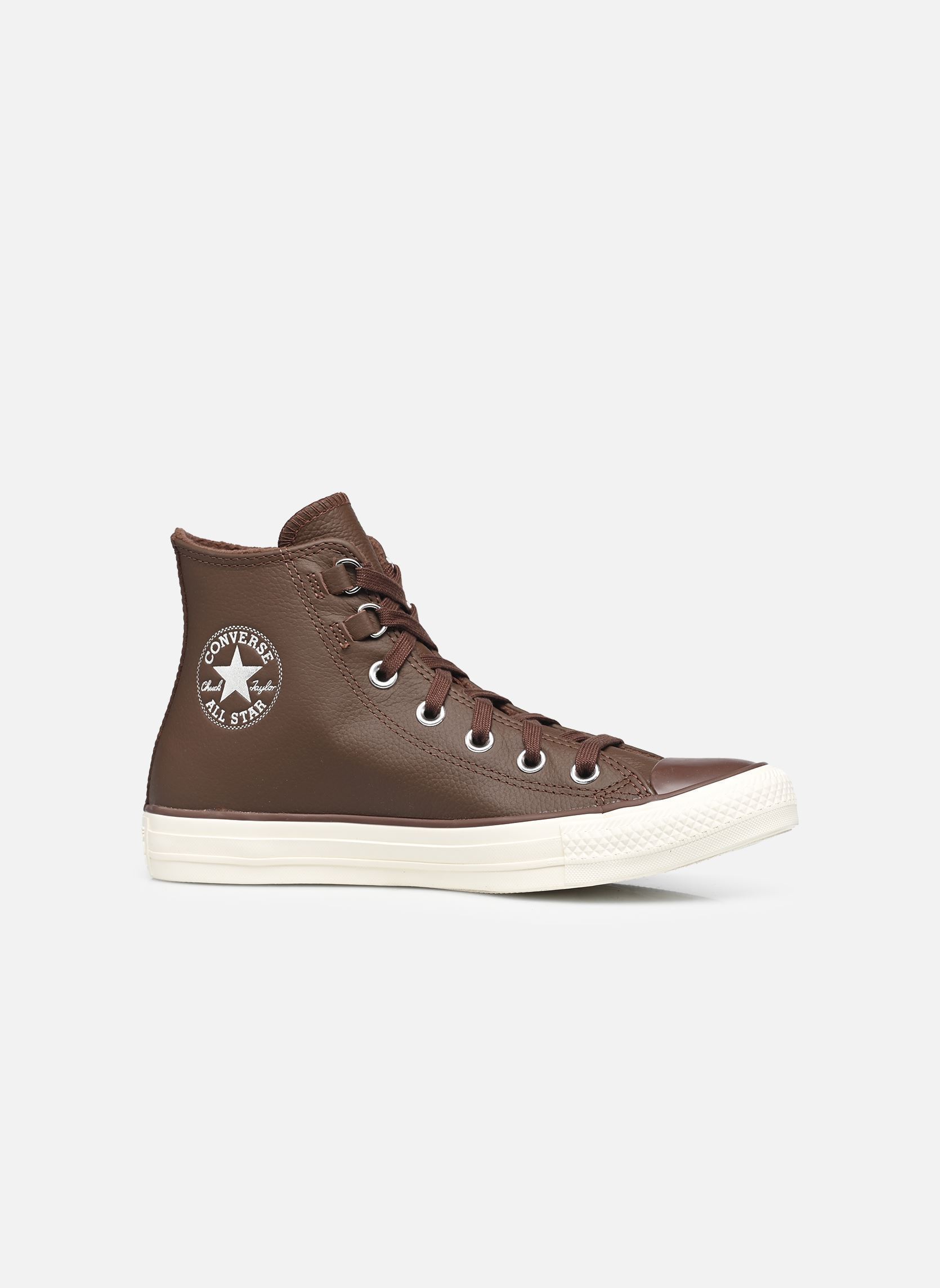 Baskets Chuck Taylor All Star Leather Hi femme marron Converse Baskets Chuck Taylor All Star Leather Hi femme marron FUDGED/EGRET
