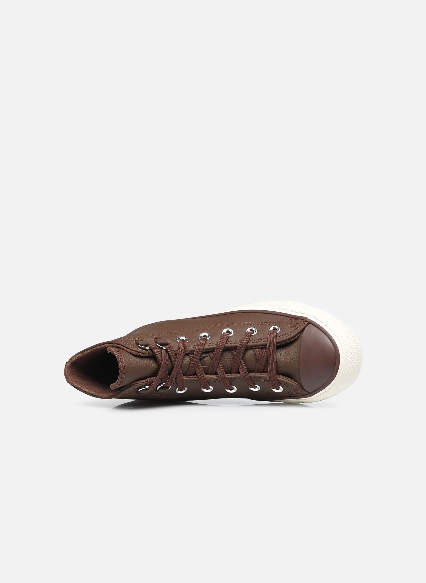 Baskets Chuck Taylor All Star Leather Hi femme marron Converse Baskets Chuck Taylor All Star Leather Hi femme marron FUDGED/EGRET
