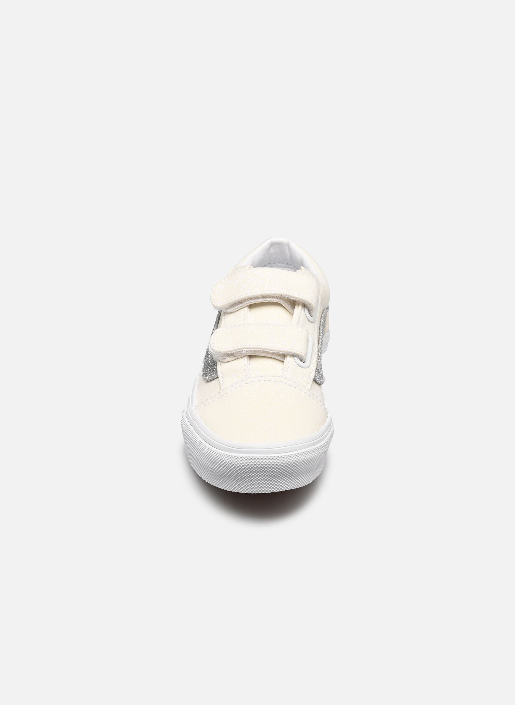 Niedrige Sneaker Old Skool v mädchen weiß Vans Niedrige Sneaker Old Skool v mädchen weiß GLITTER WHITE/SILVER