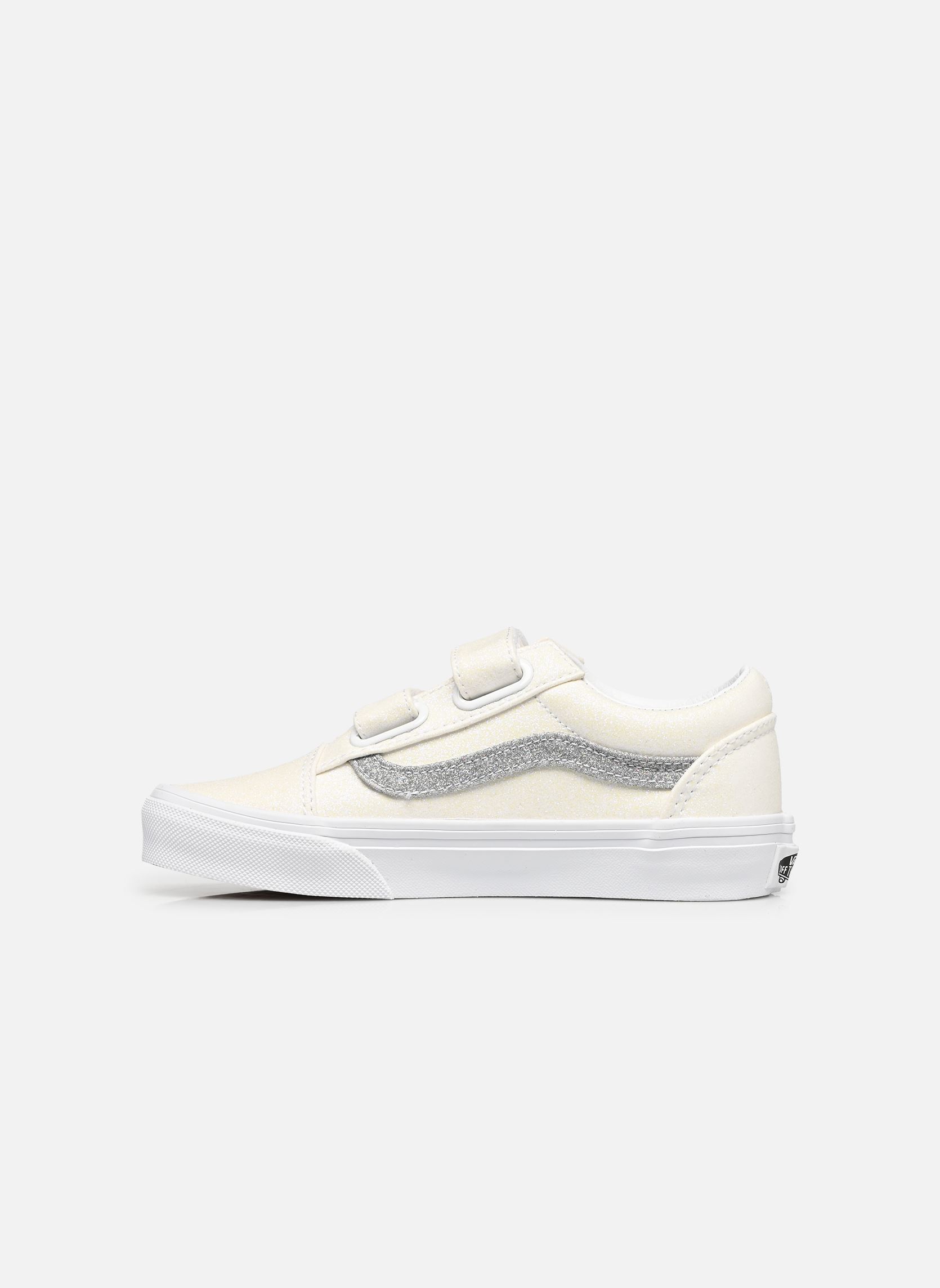 Niedrige Sneaker Old Skool v mädchen weiß Vans Niedrige Sneaker Old Skool v mädchen weiß GLITTER WHITE/SILVER