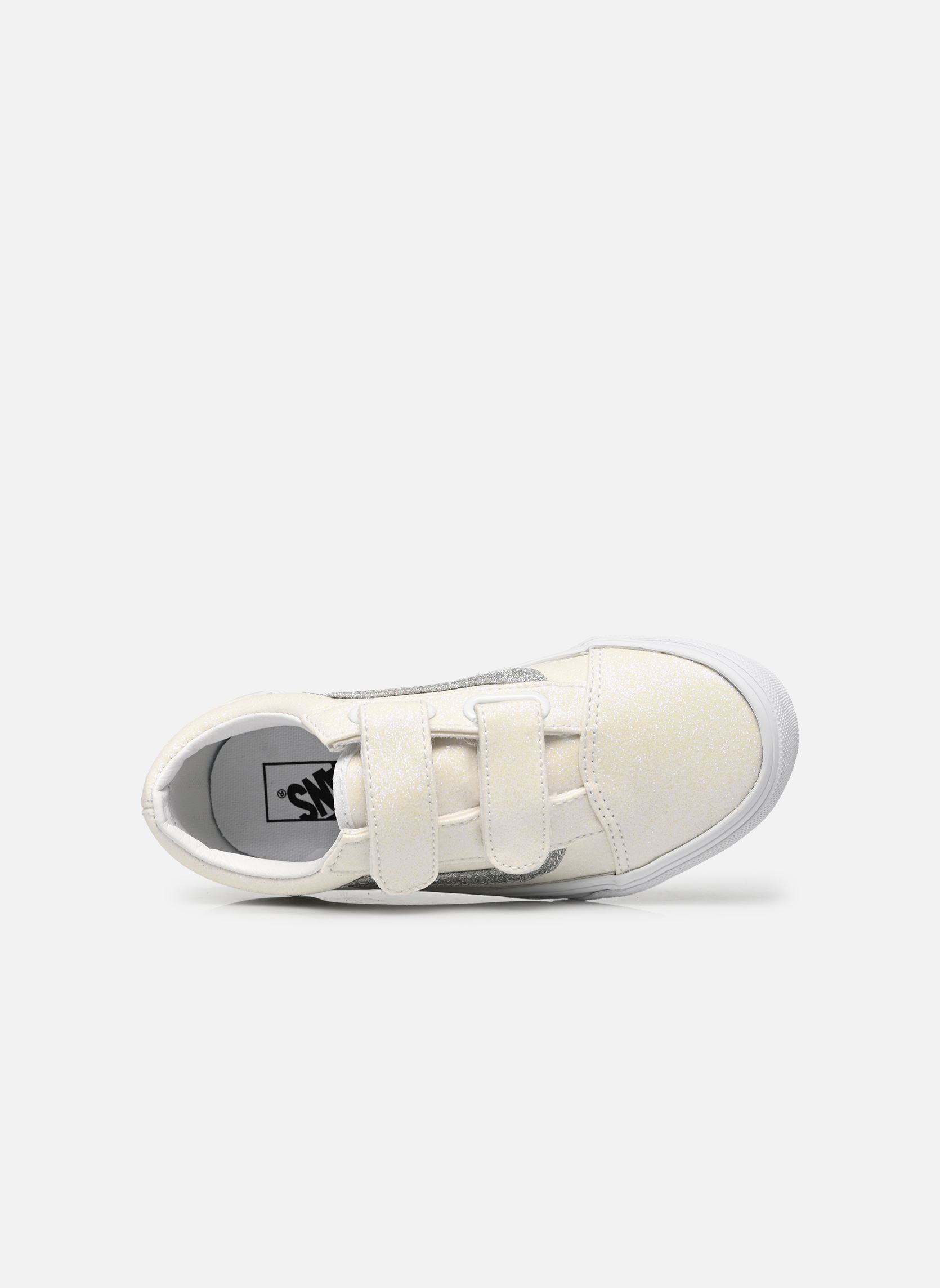Niedrige Sneaker Old Skool v mädchen weiß Vans Niedrige Sneaker Old Skool v mädchen weiß GLITTER WHITE/SILVER