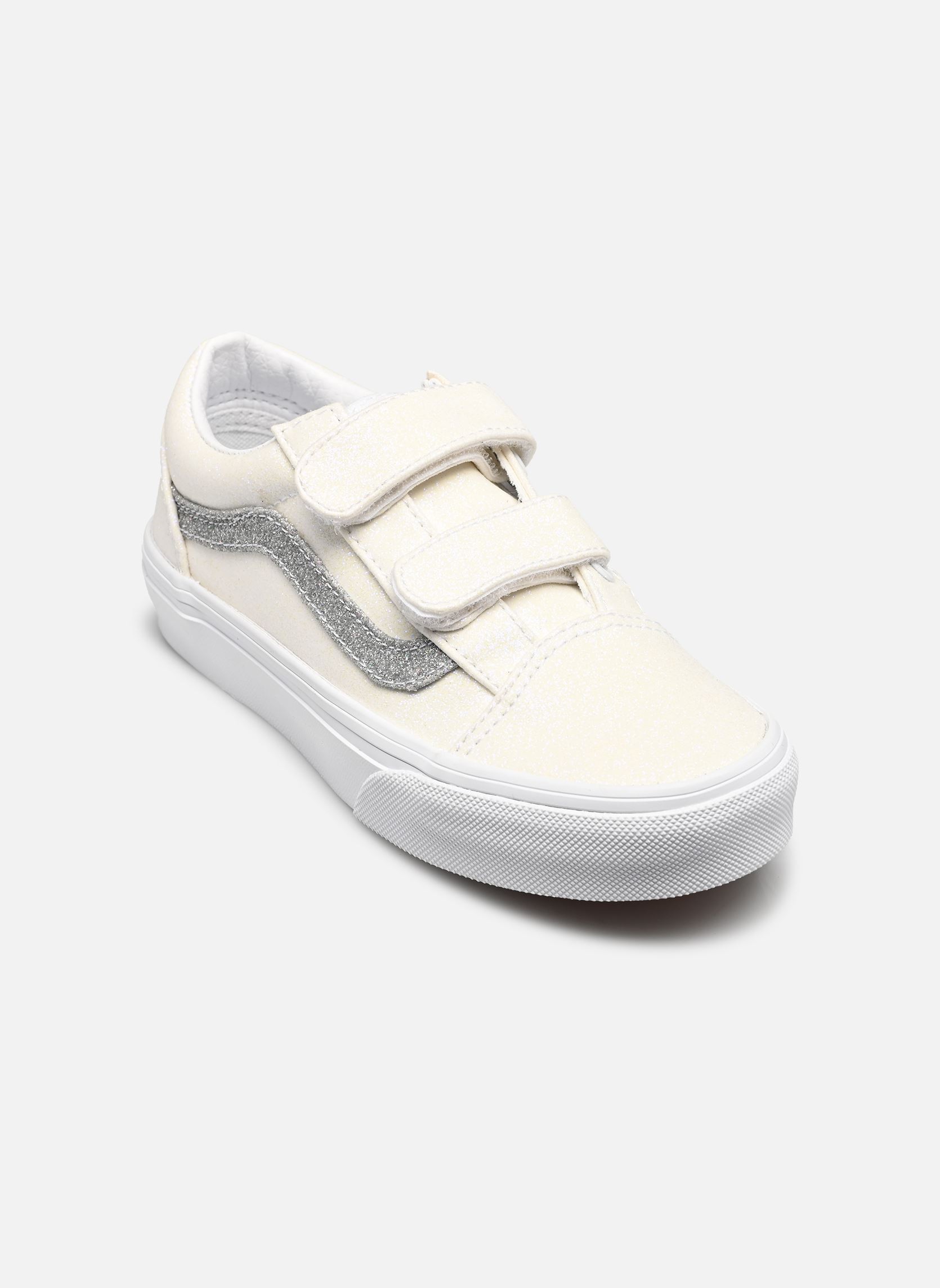 Niedrige Sneaker Old Skool v mädchen weiß Vans Niedrige Sneaker Old Skool v mädchen weiß GLITTER WHITE/SILVER