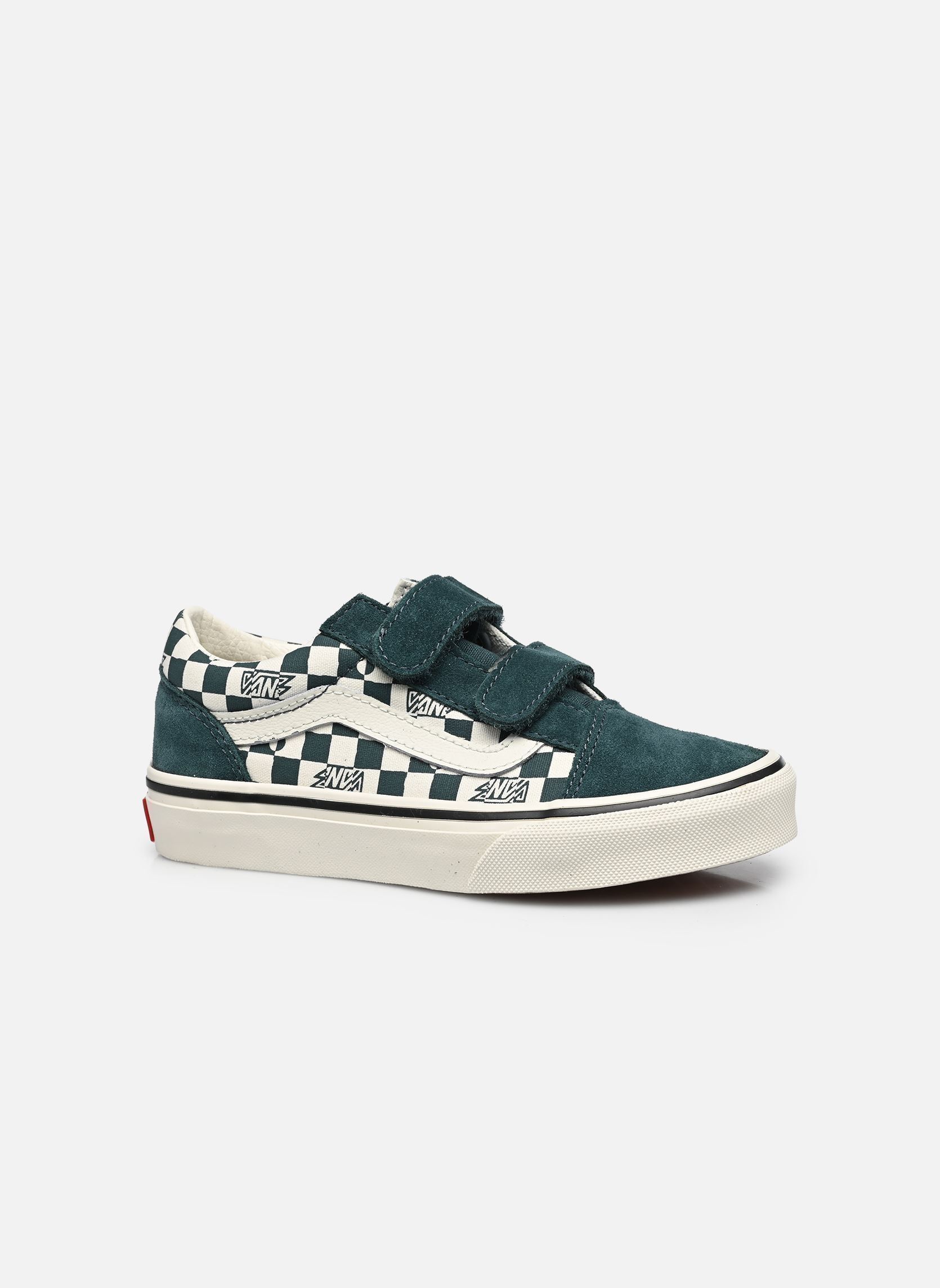 Baskets basses Old Skool V garçon bleu Vans Baskets basses Old Skool V garçon bleu FRJ - GEO CHECK MYSTIC MOSS