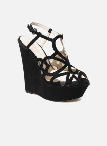 Sandalen met sleehak en plateau Kutie dames zwart