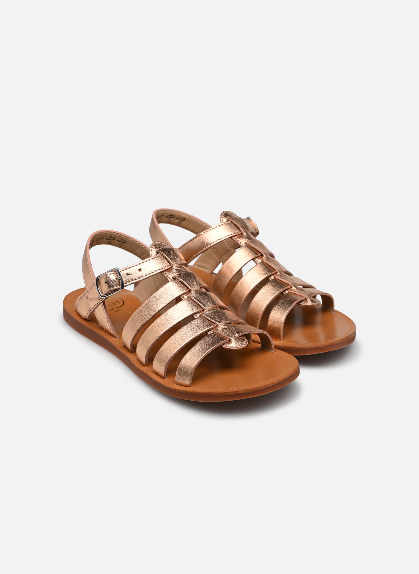 Sandalen Plagette Strap meisjes roze Pom d Api Sandalen Plagette Strap meisjes roze CUIVRE 2