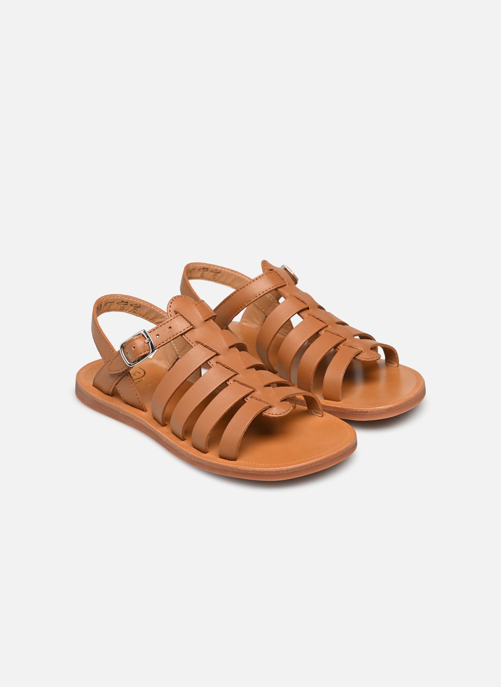 Sandales Plagette Strap fille marron Pom d Api Sandales Plagette Strap fille marron CAMEL 3