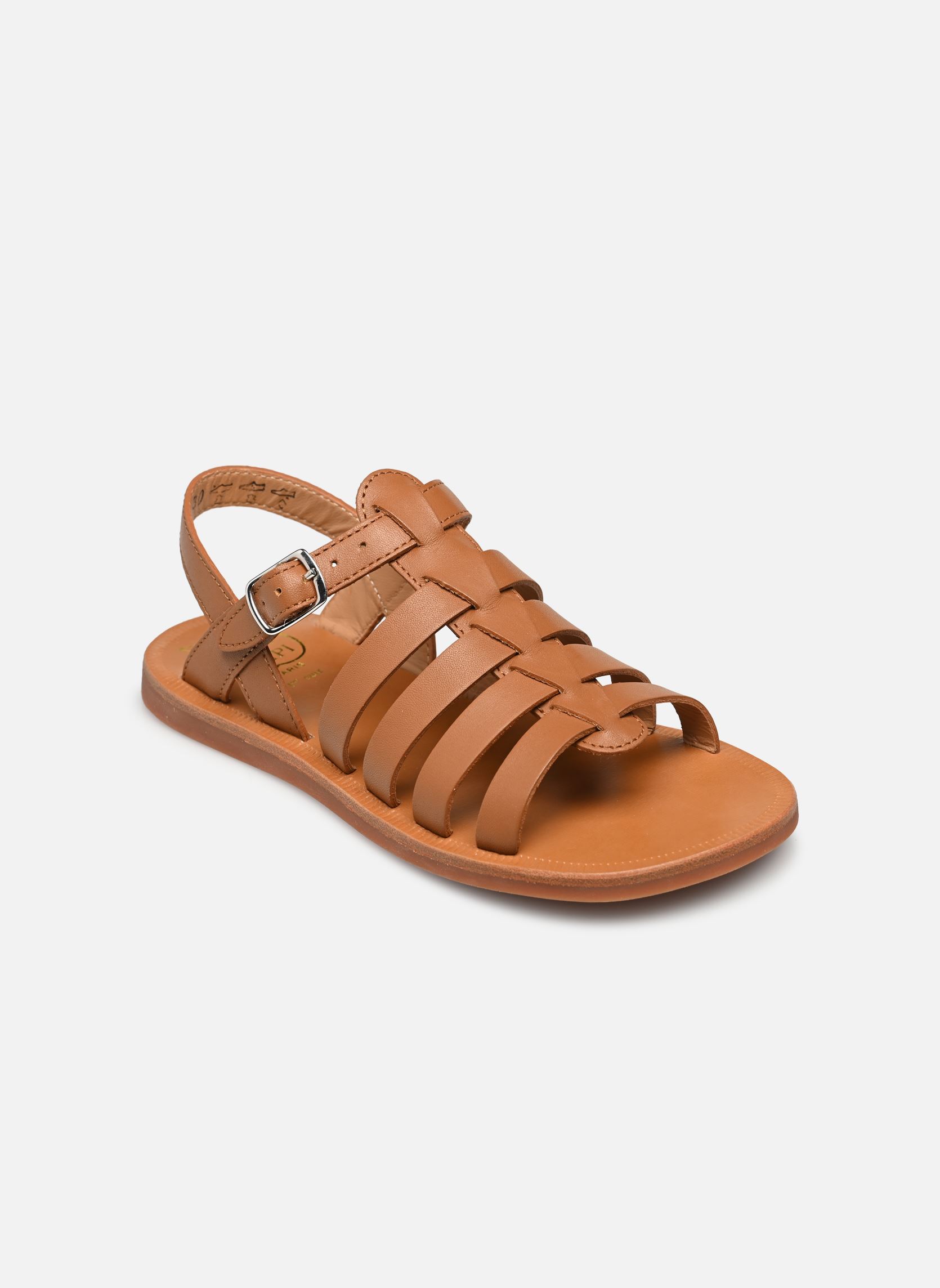 Sandales Plagette Strap fille marron Pom d Api Sandales Plagette Strap fille marron CAMEL 3