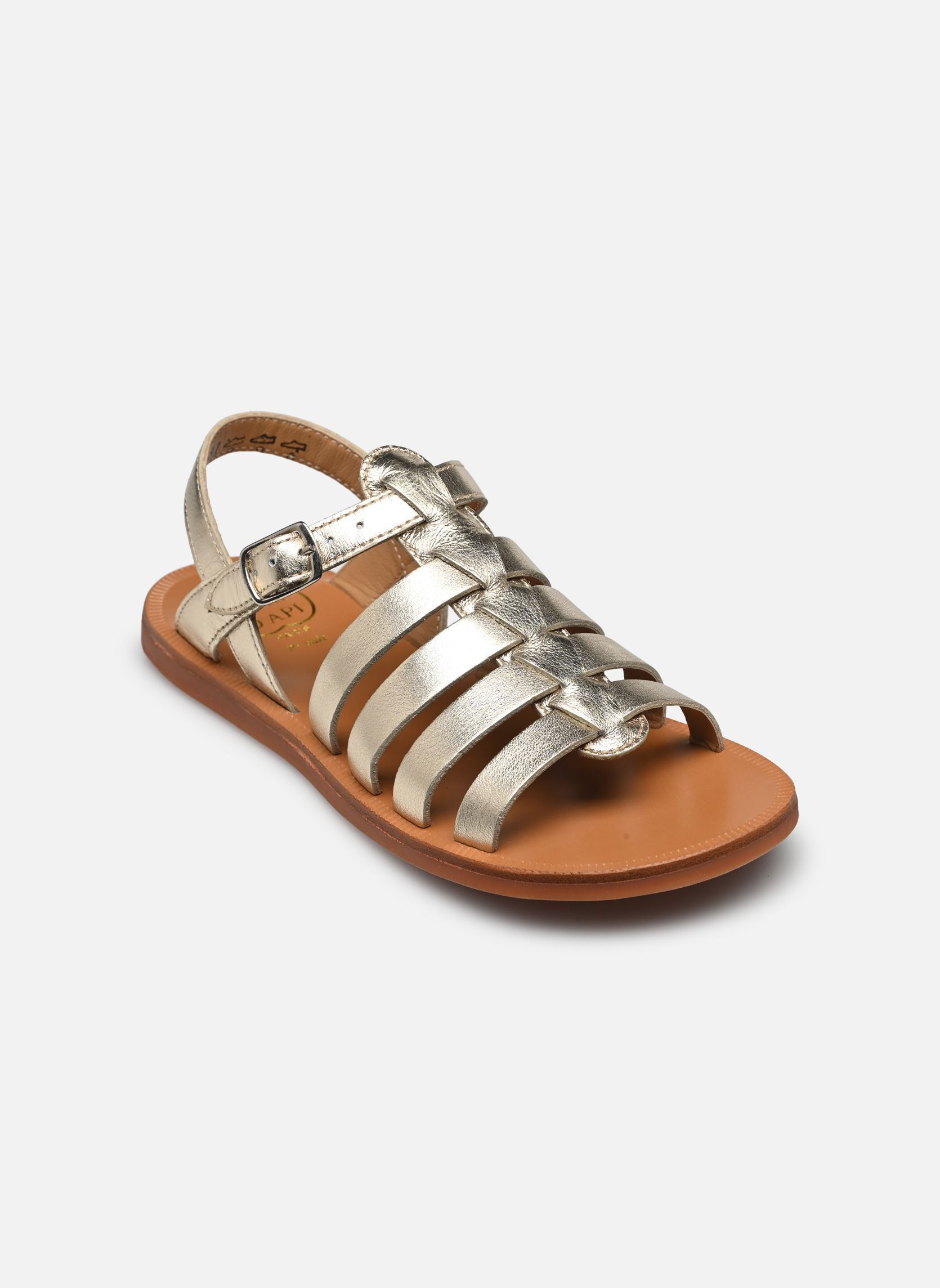 Sandalen Plagette Strap mädchen gold und bronze Pom d Api Sandalen Plagette Strap mädchen gold und bronze PLATINE 3