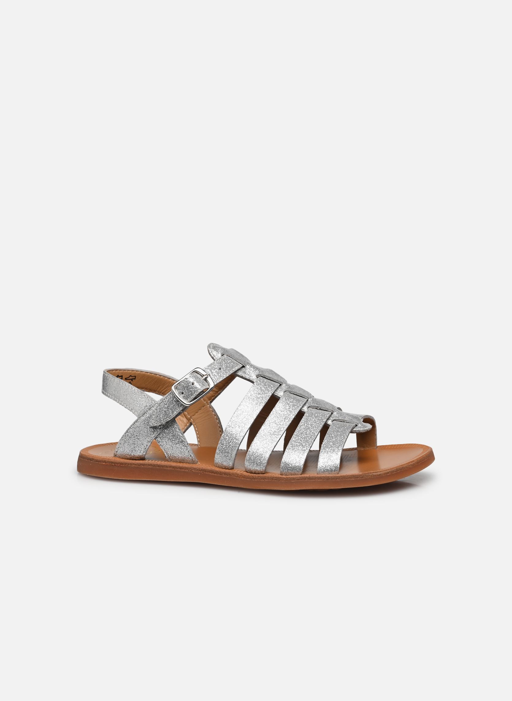 Sandalen Plagette Strap mädchen silber Pom d Api Sandalen Plagette Strap mädchen silber ARGENT 2