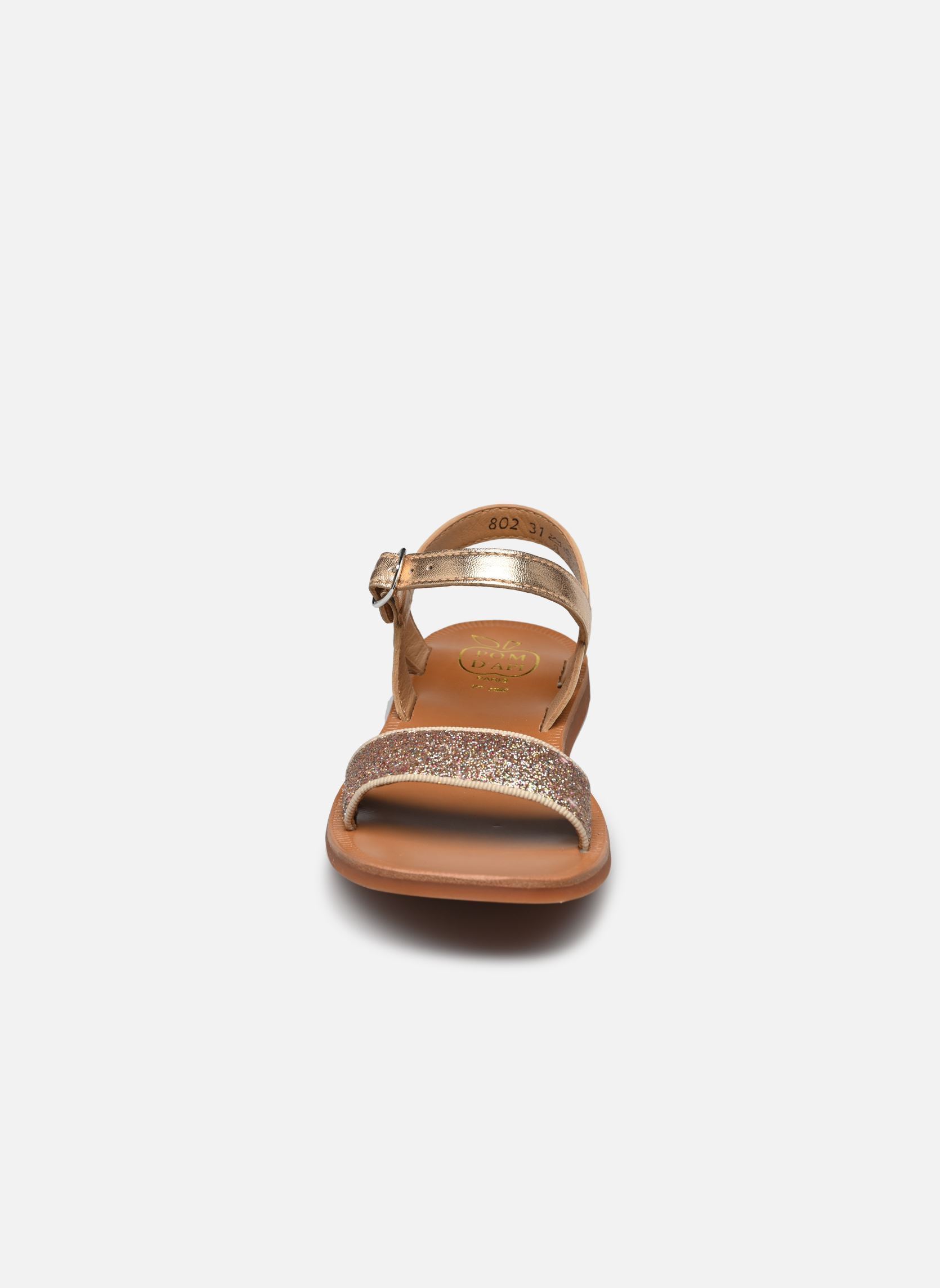 Sandales Plagette Buckle Tao fille or et bronze Pom d Api Sandales Plagette Buckle Tao fille or et bronze IVORY-GOLD
